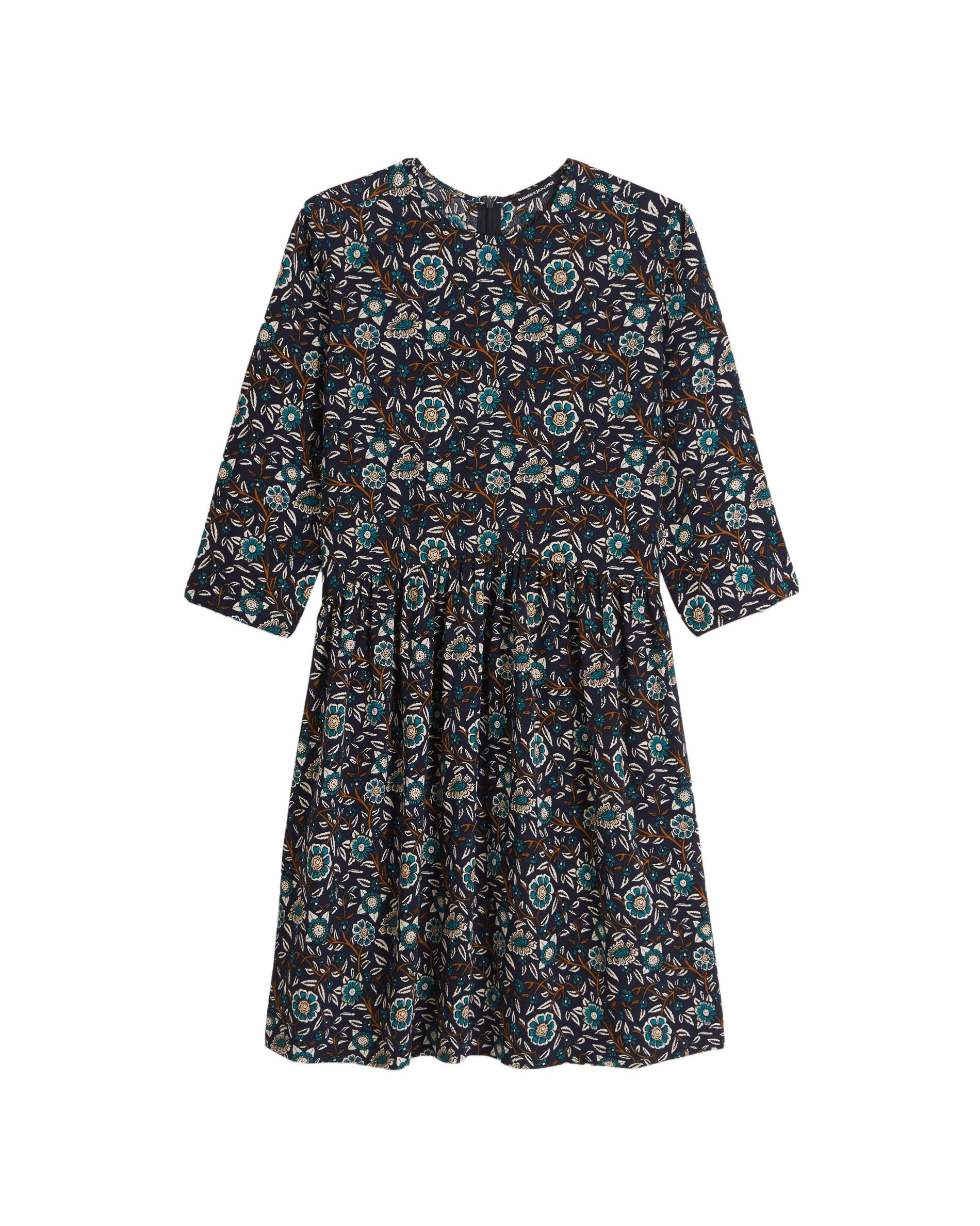 Robe housse imprimée en viscose, Bleu foncé, large image number 5