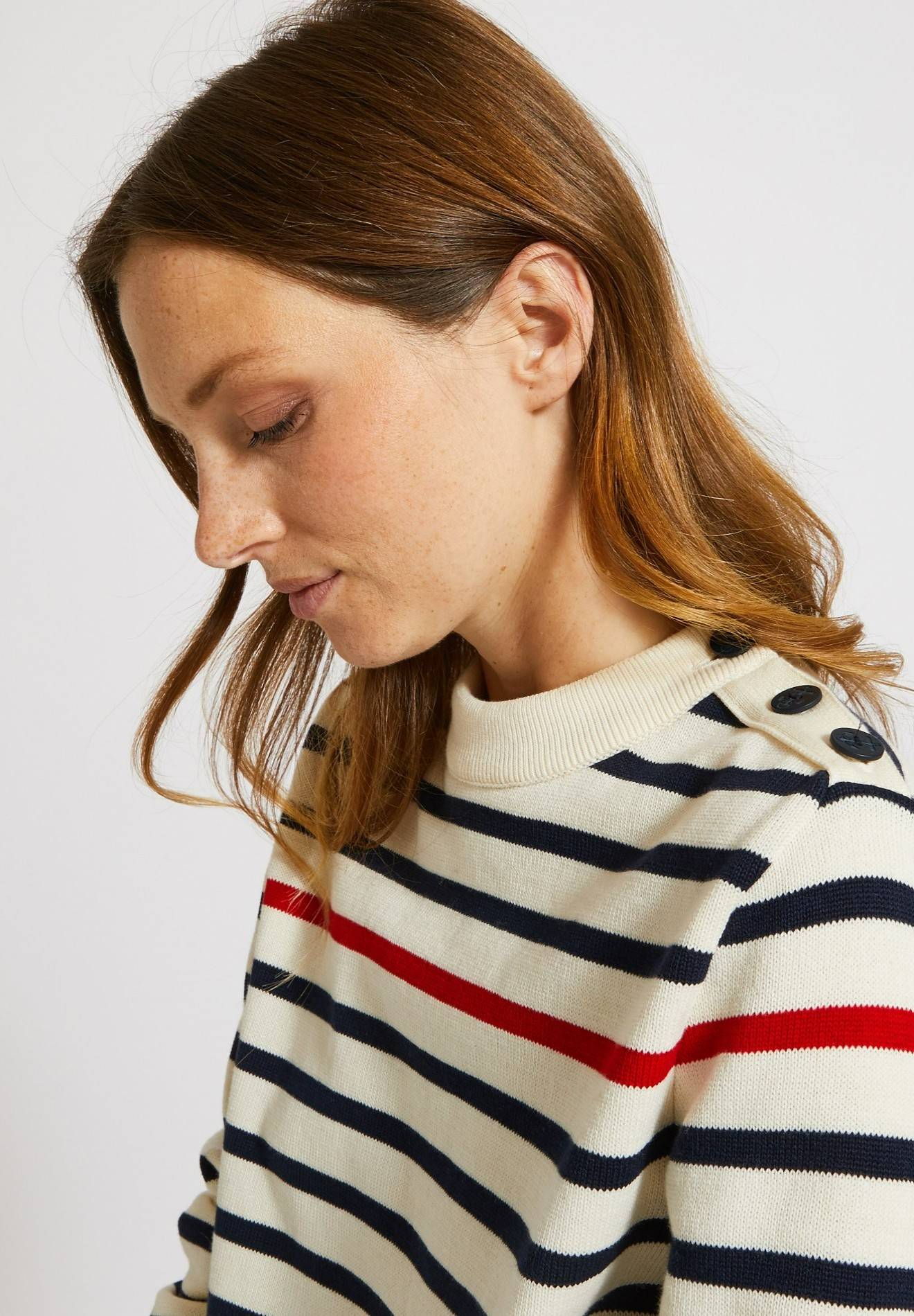 Marinière (T-shirt Rayé) Femme Monoprix Taille S - Occasion En Très Bon état, 100% Coton