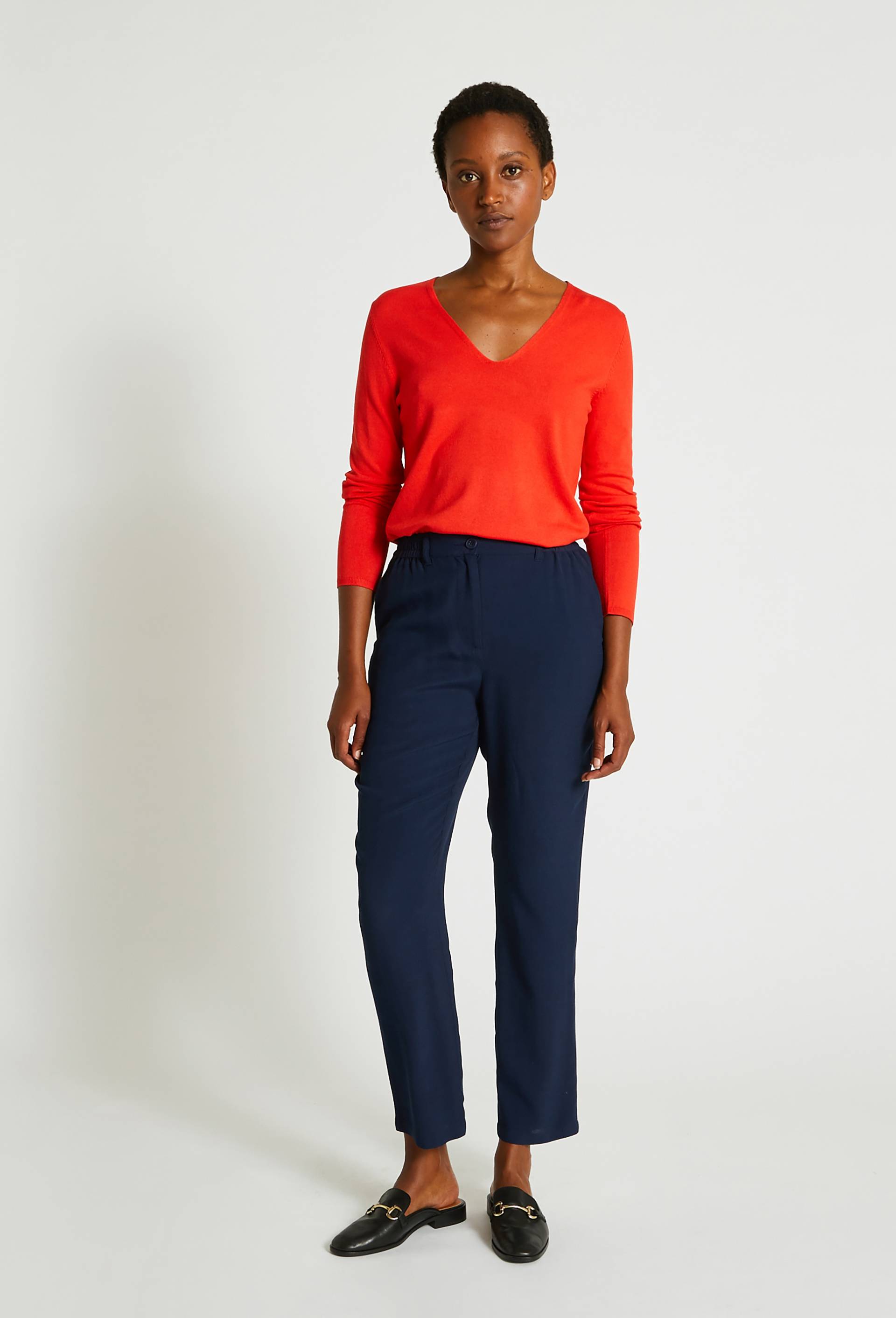 Pantalon en viscose, Bleu foncé, large image number 0