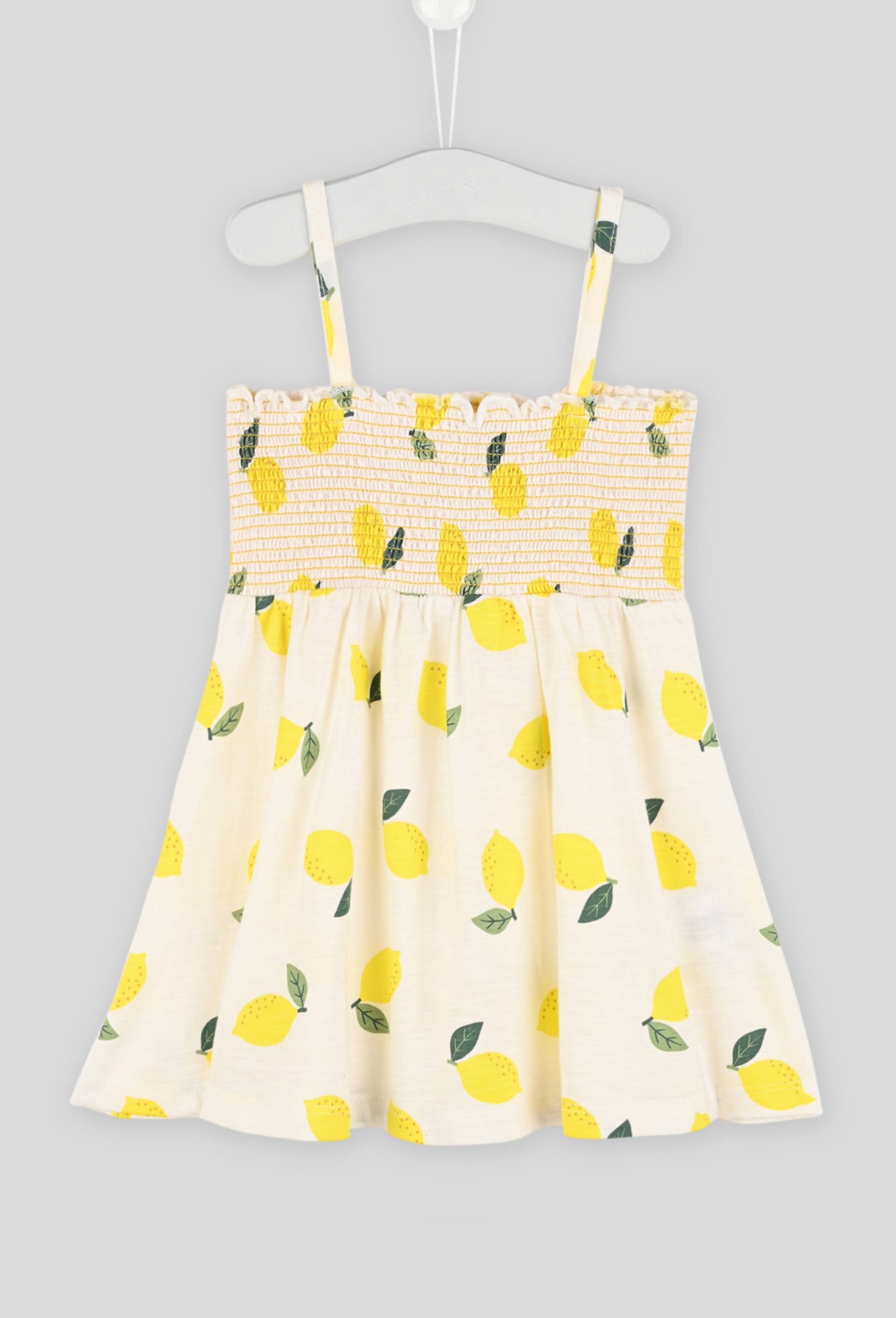 Robe à bretelles imprimée en coton BIO, Ecru, large image number 1.0