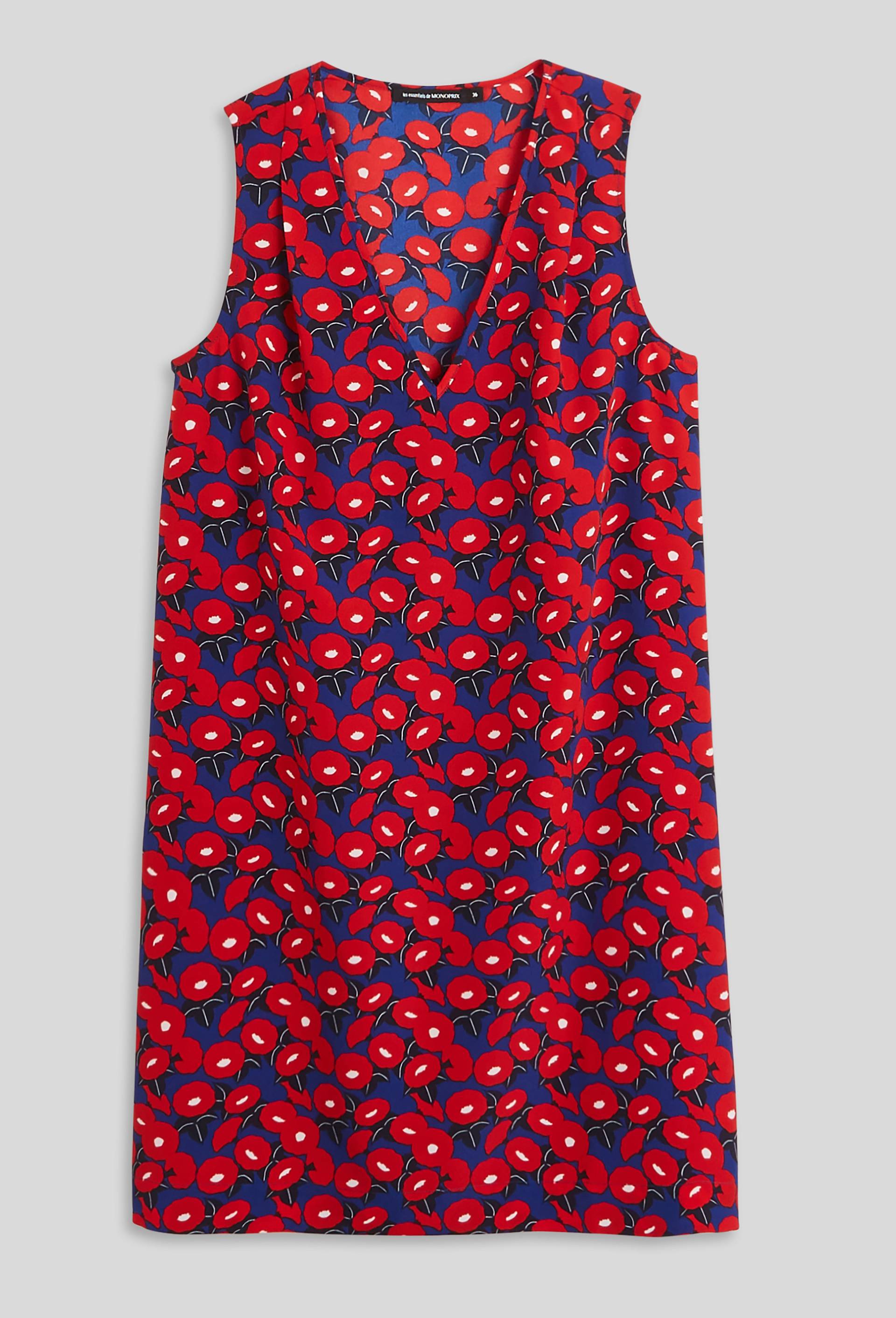 Robe sans manche col V, Bleu, large image number 2.0