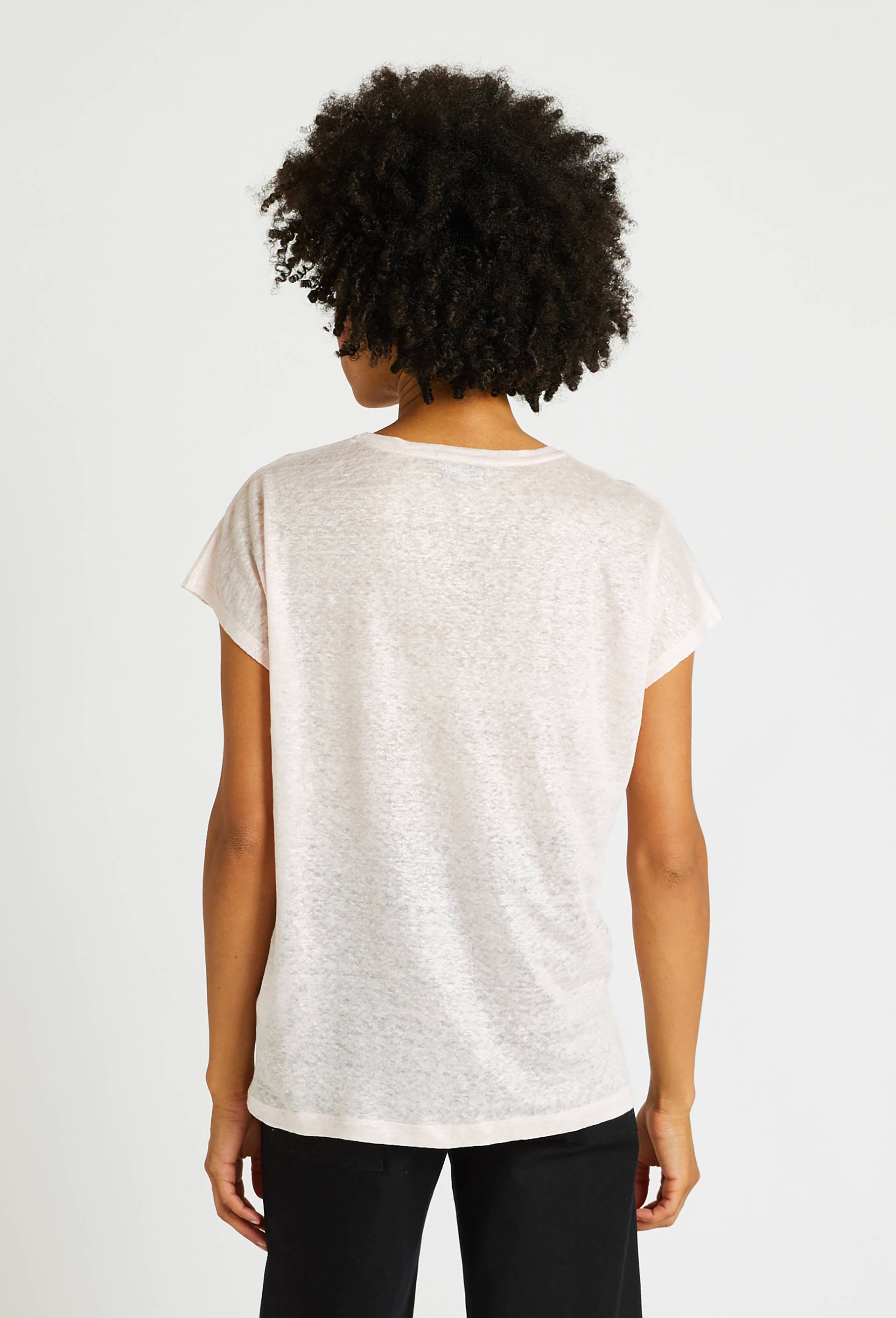 T-shirt irisé en lin, certifié European Flax, Rose clair, large image number 1