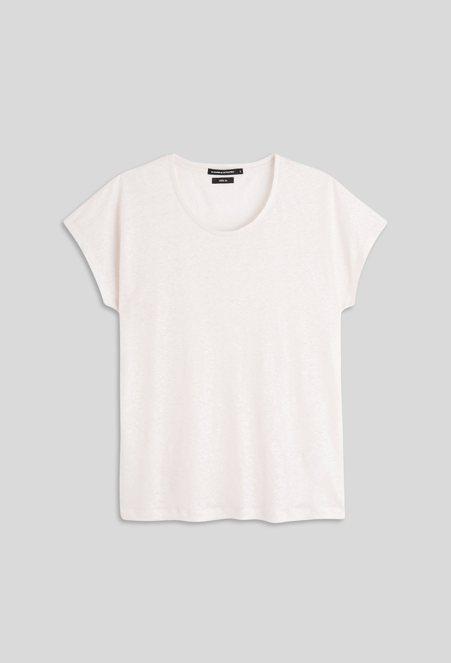 T-shirt irisé en lin, certifié European Flax, Rose clair, large image number 2