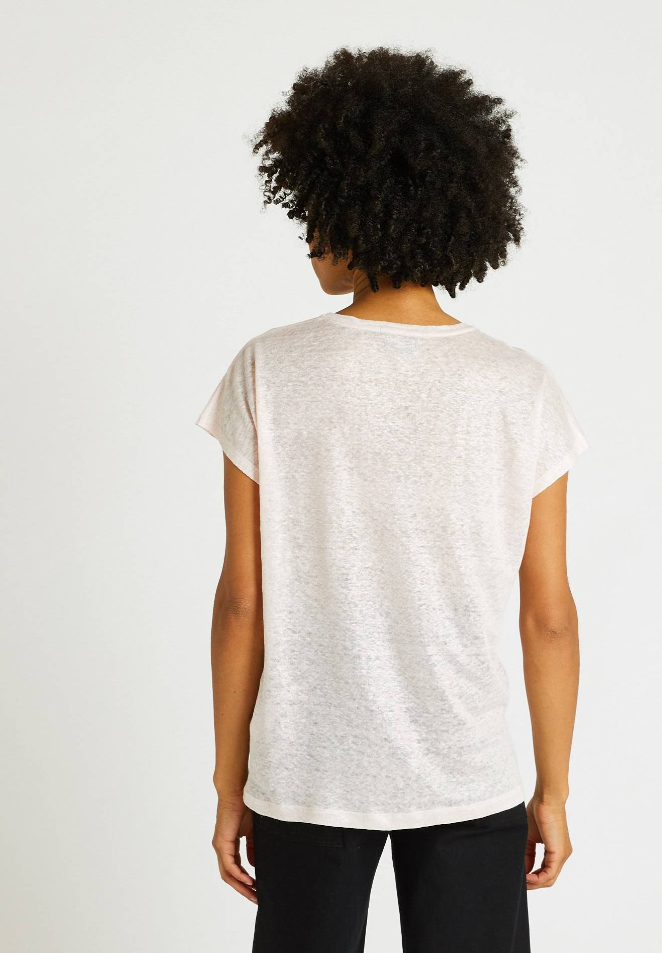 T-shirt irisé en lin, certifié European Flax, Rose clair, large image number 4