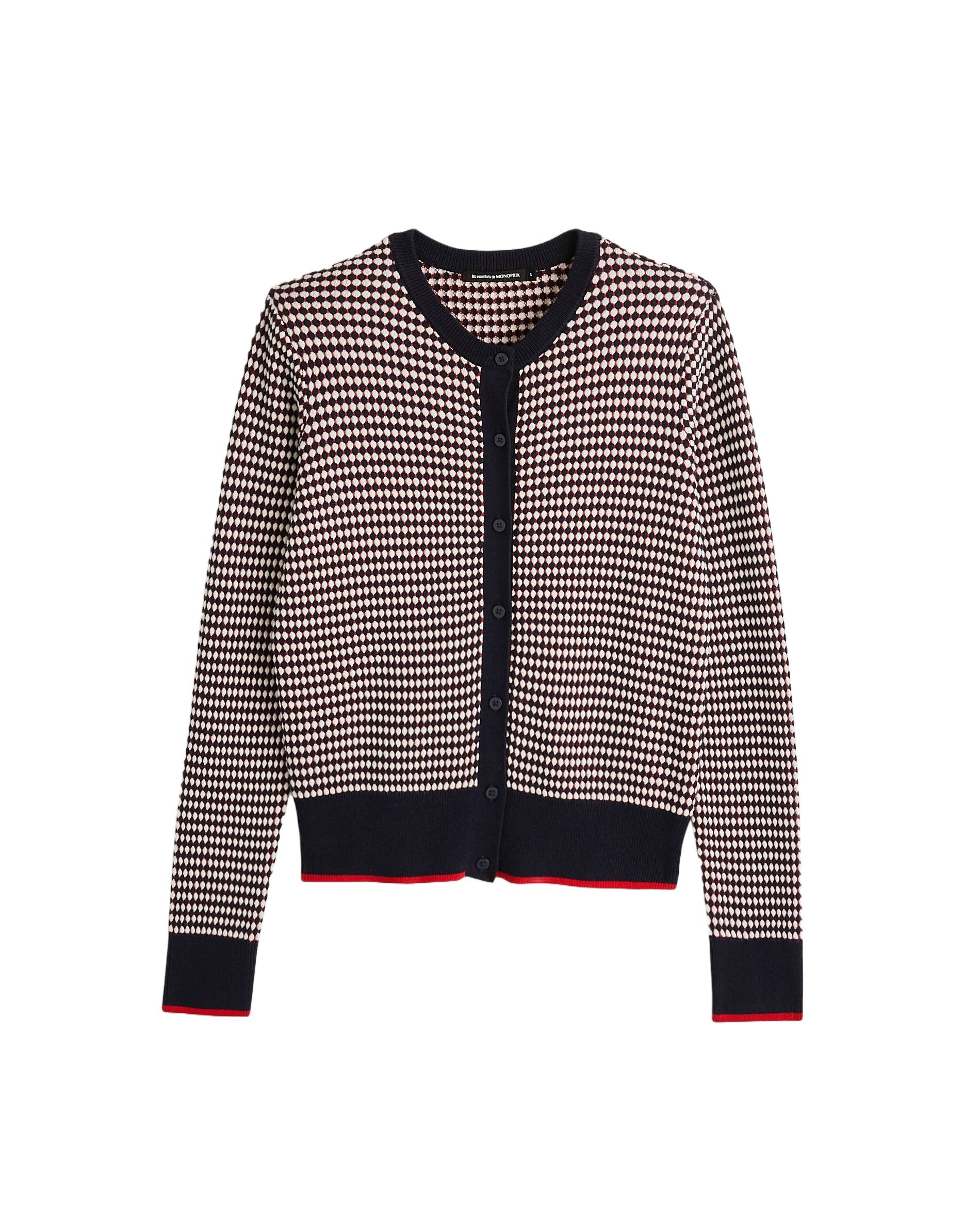 Cardigan boutonné en coton, certifié OEKO-TEX, Rouge, large image number 5.0