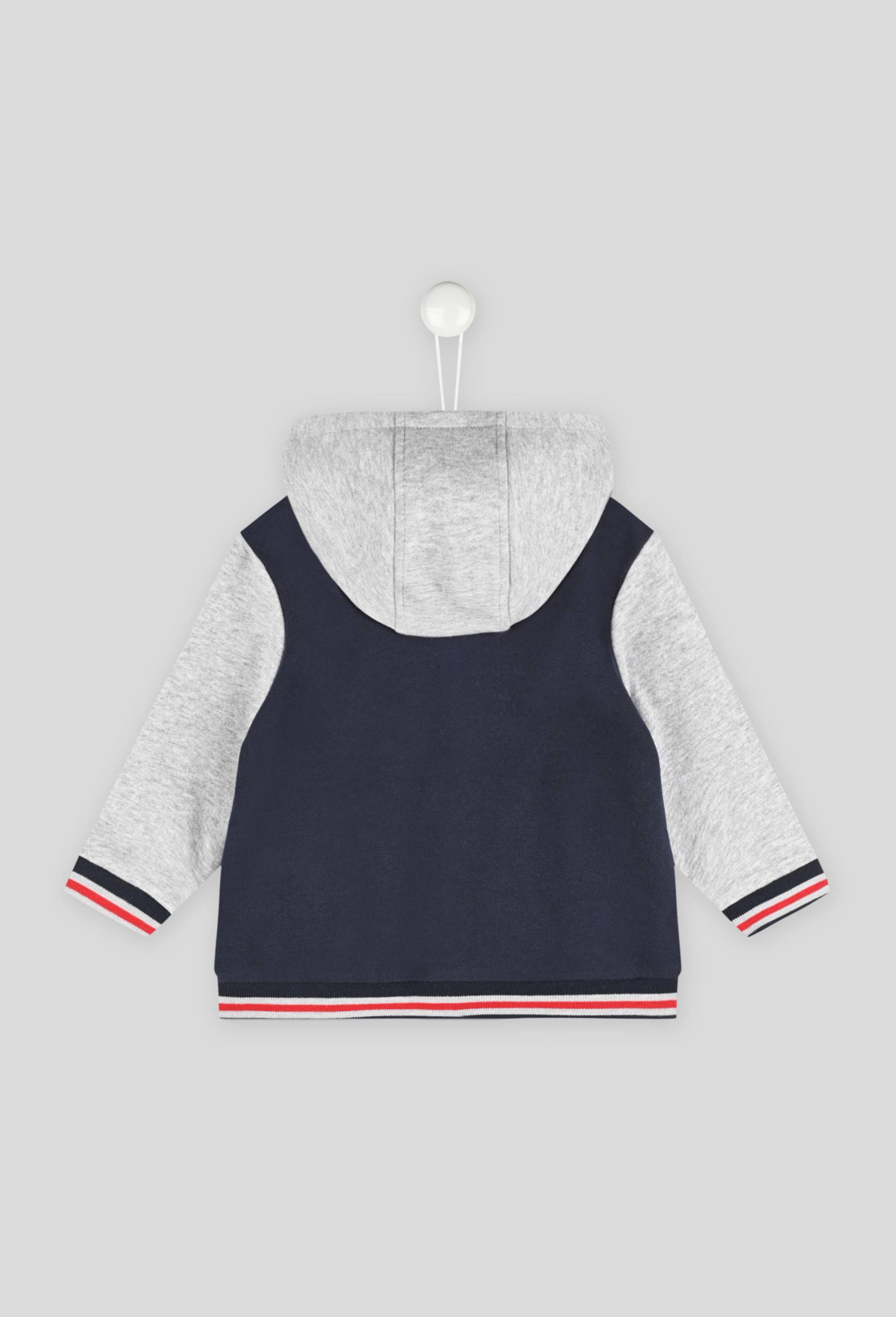 Sweat a pression et capuche en coton BIO, Bleu fonc&eacute;, large image number 1