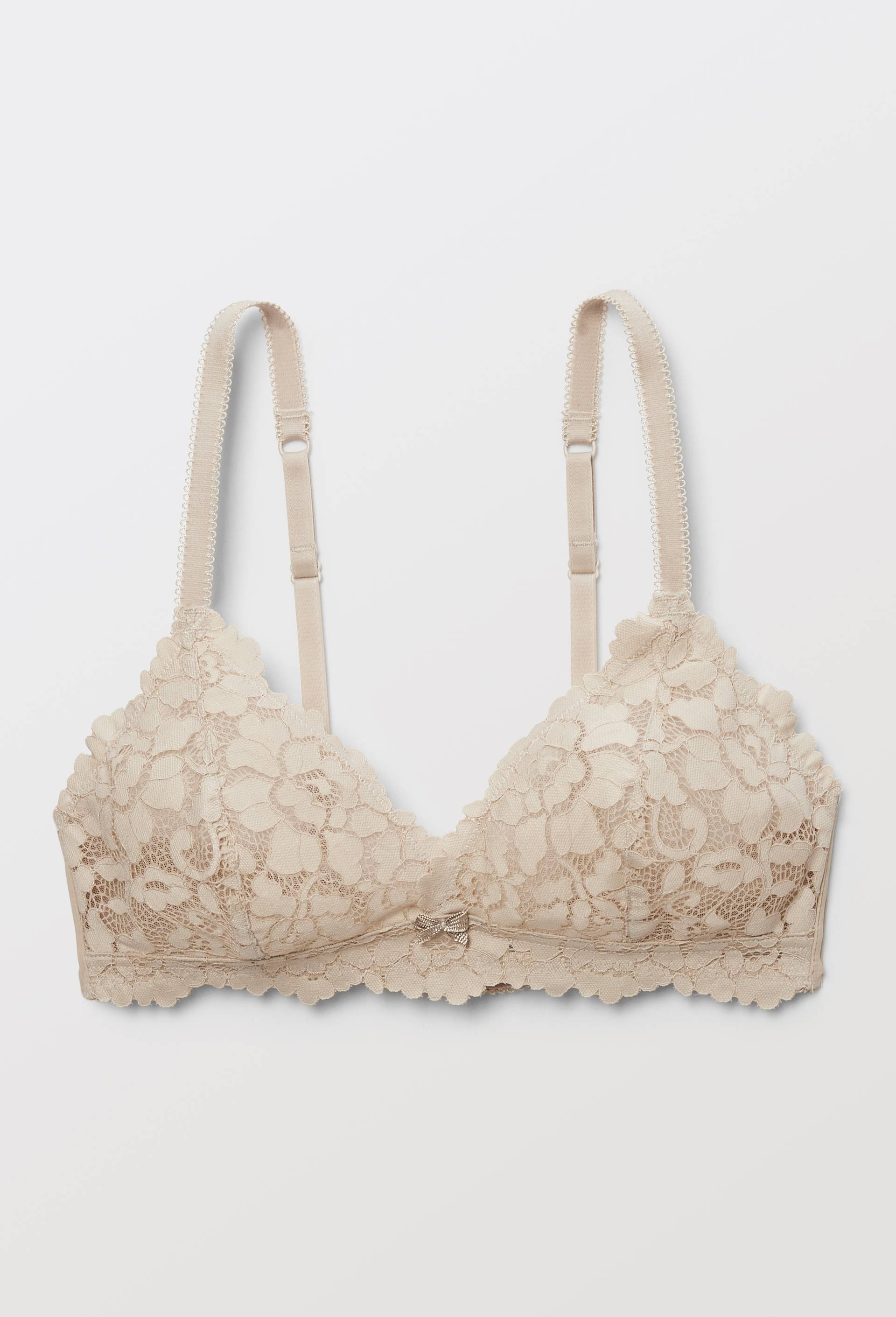 Soutien-gorge triangle CAMILLE en dentelle, Beige, large image number 3