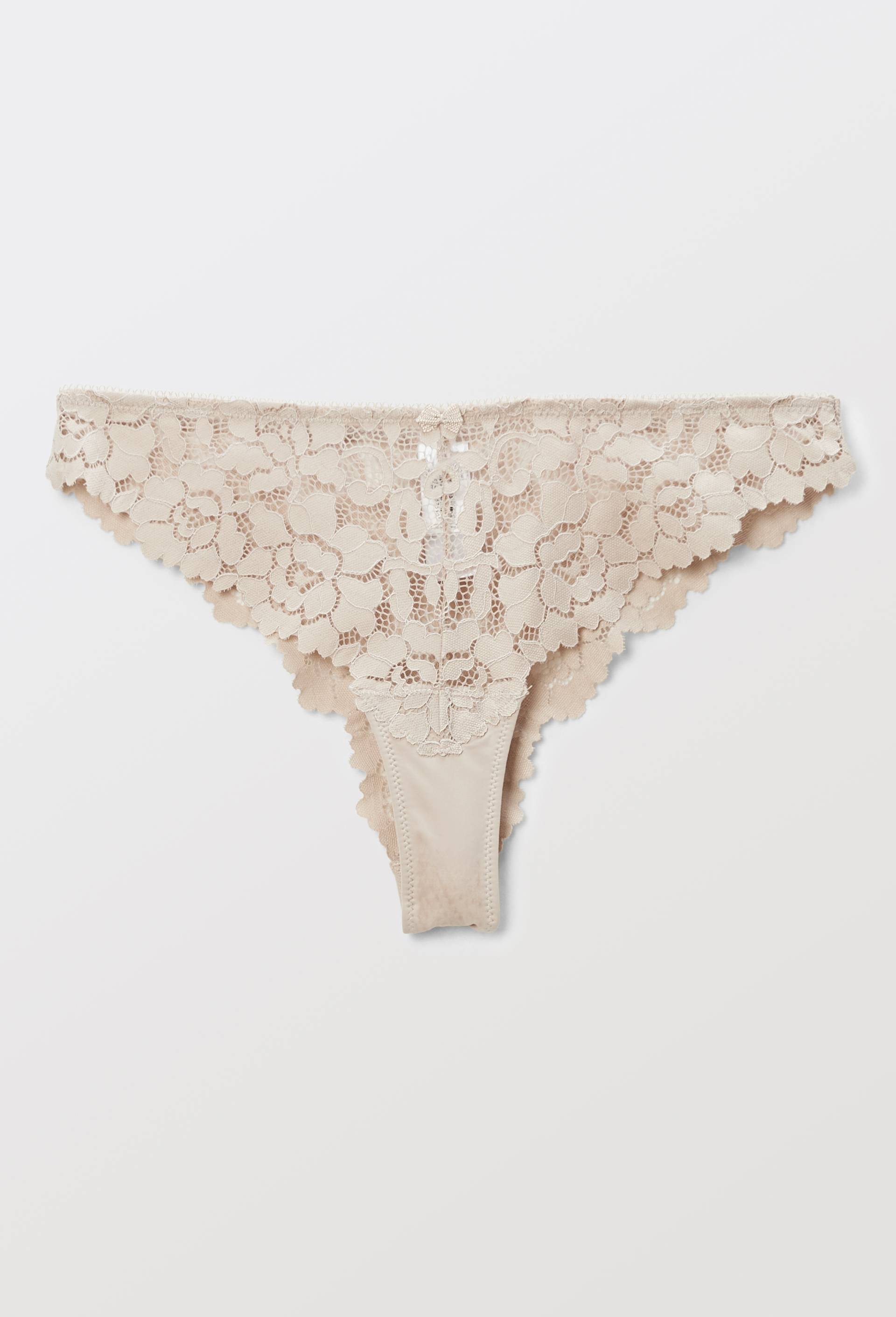 Tanga CAMILLE en dentelle, Beige, large image number 2