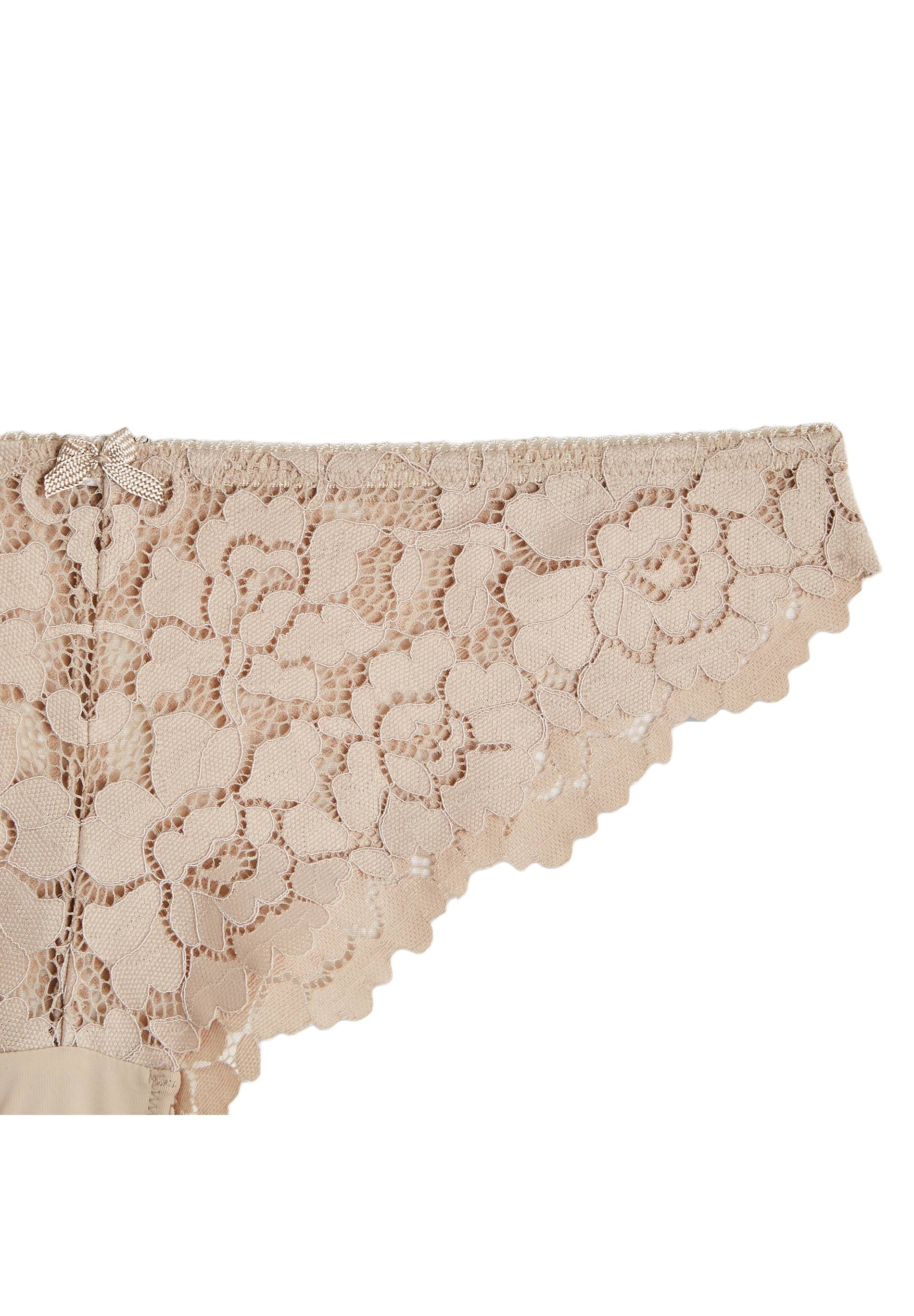 Tanga CAMILLE en dentelle, Beige, large image number 5