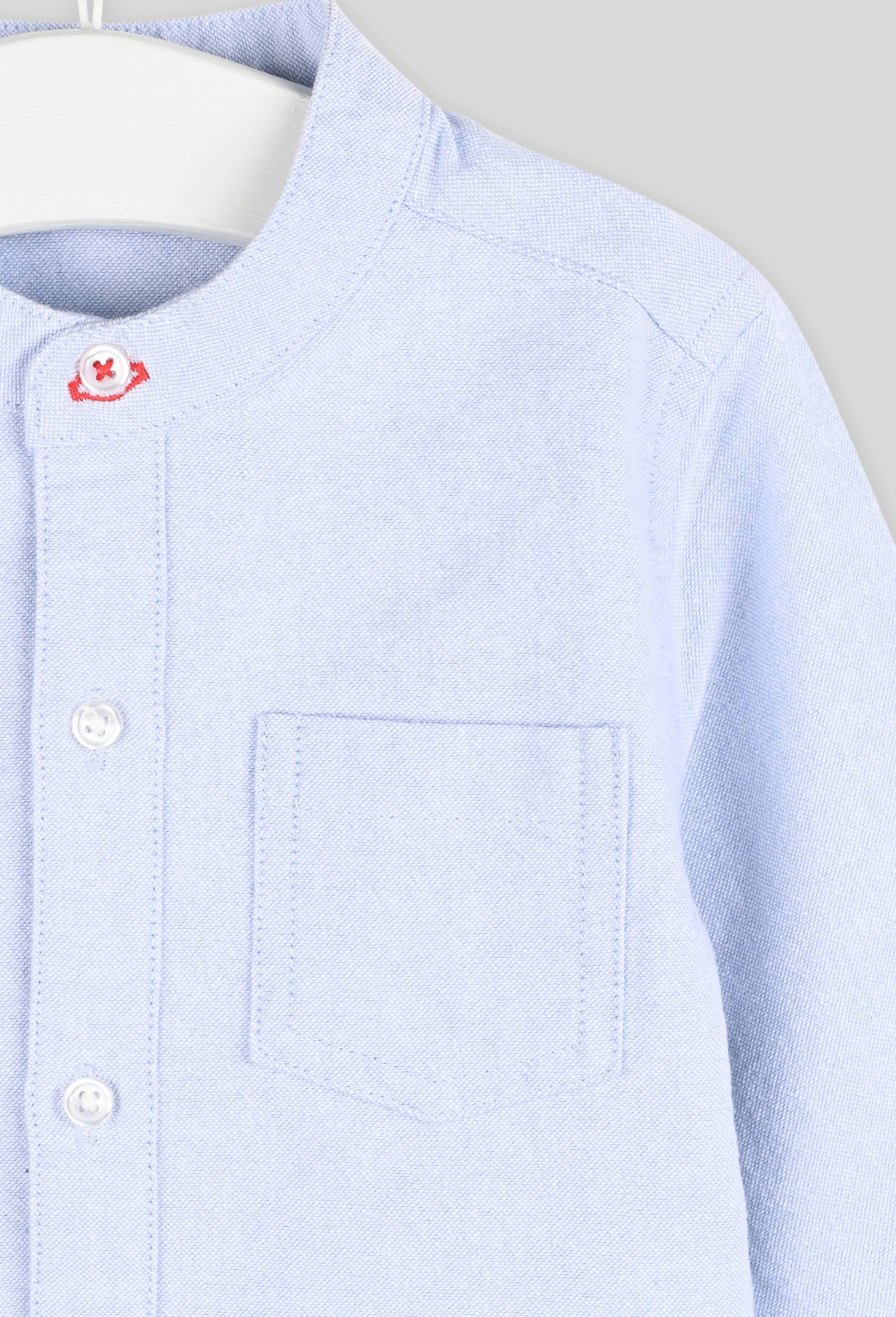 Chemise unie col mao manches longues, garçon, OEKO-TEX, Bleu clair, large image number 2