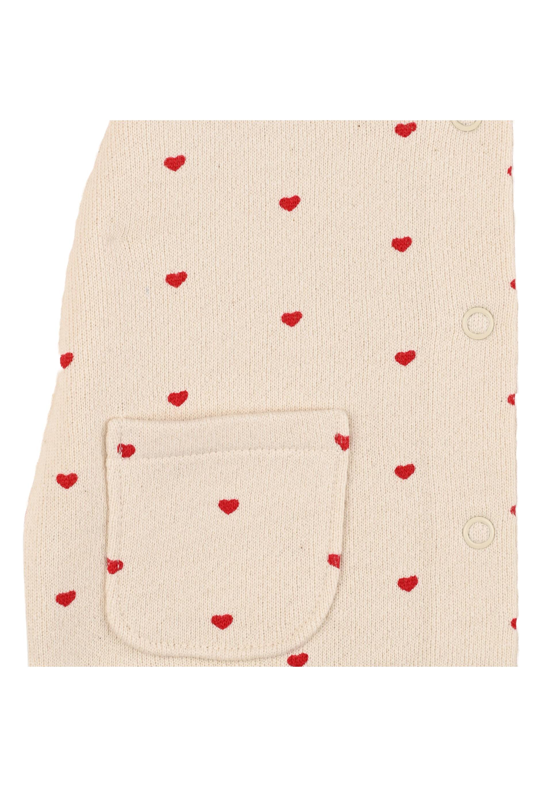 Cardigan en molleton imprimé coeur en coton BIO, Ecru, large image number 5