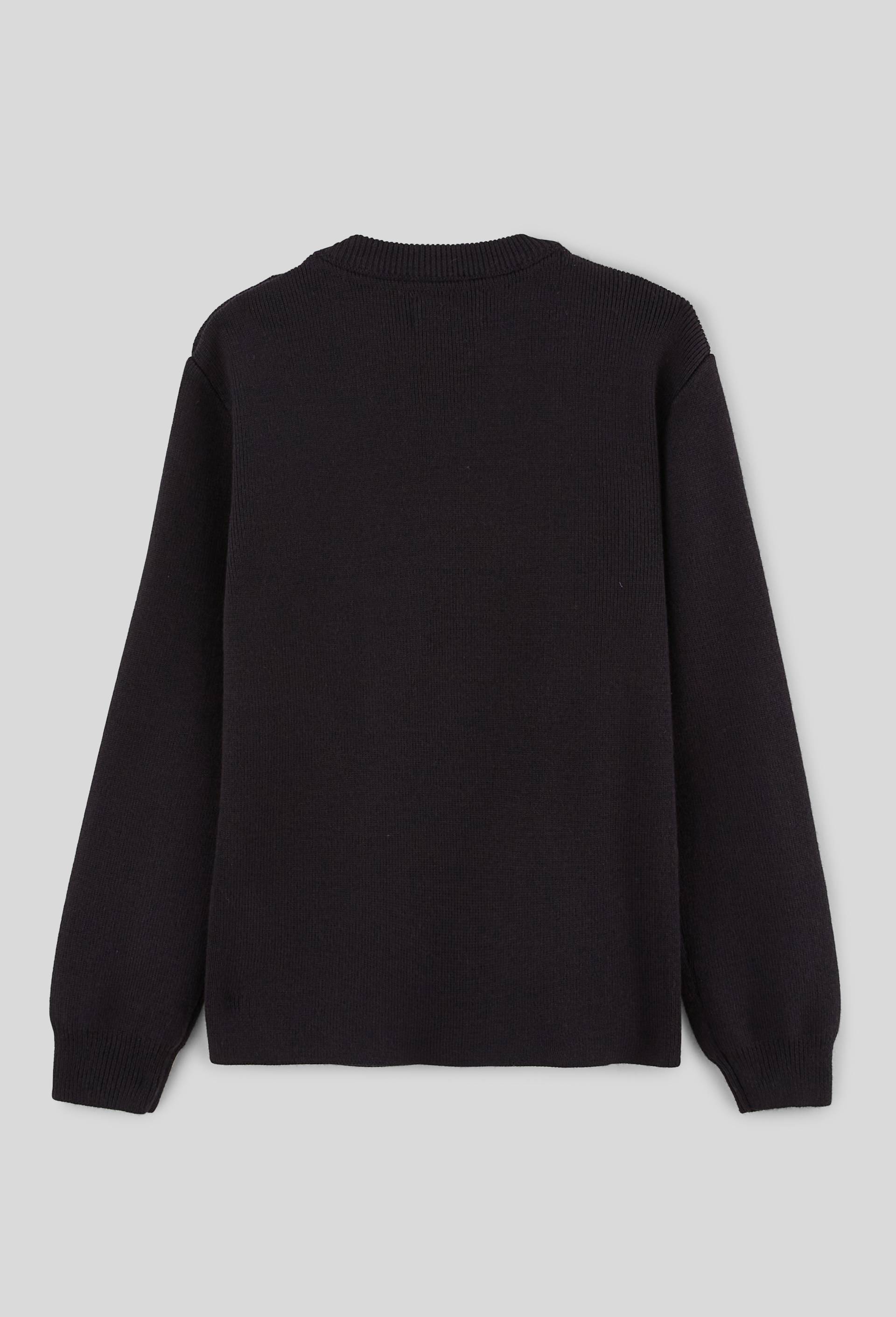 Pull uni contenant de la laine, Bleu foncé, large image number 1.0