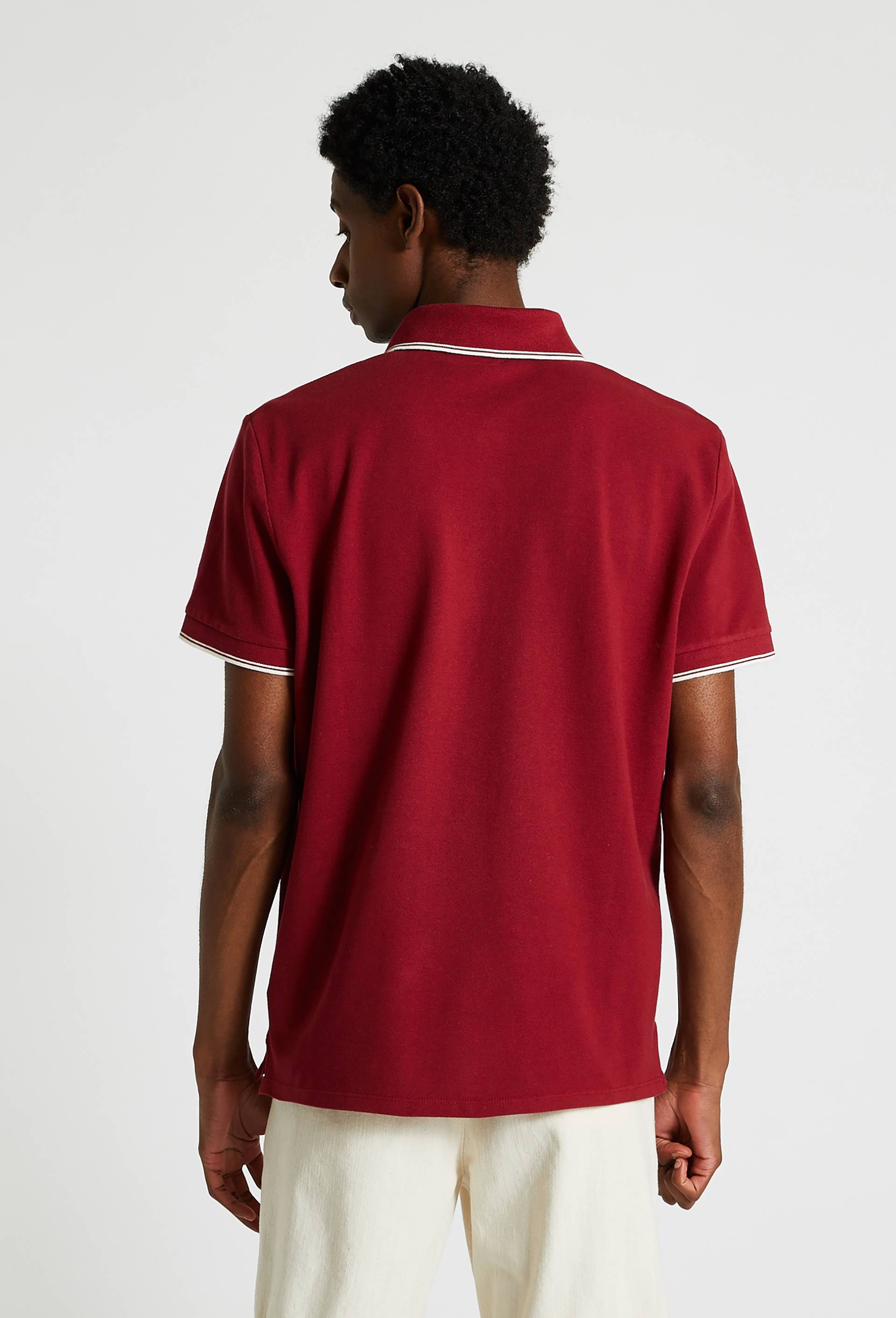 Polo manches courtes en coton issu de l agriculture biologique etcertifié Oekotex, Rouge foncé, large image number 1