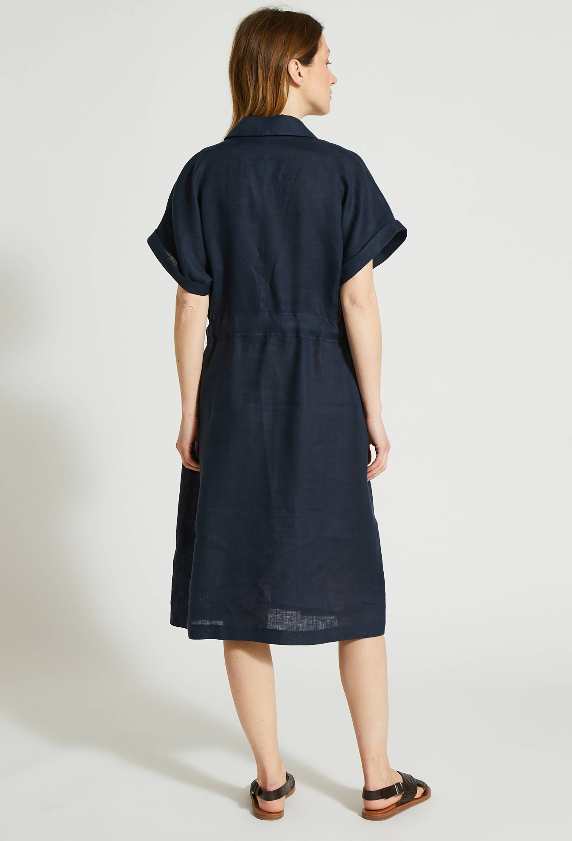 Robe en lin, Bleu foncé, large image number 1