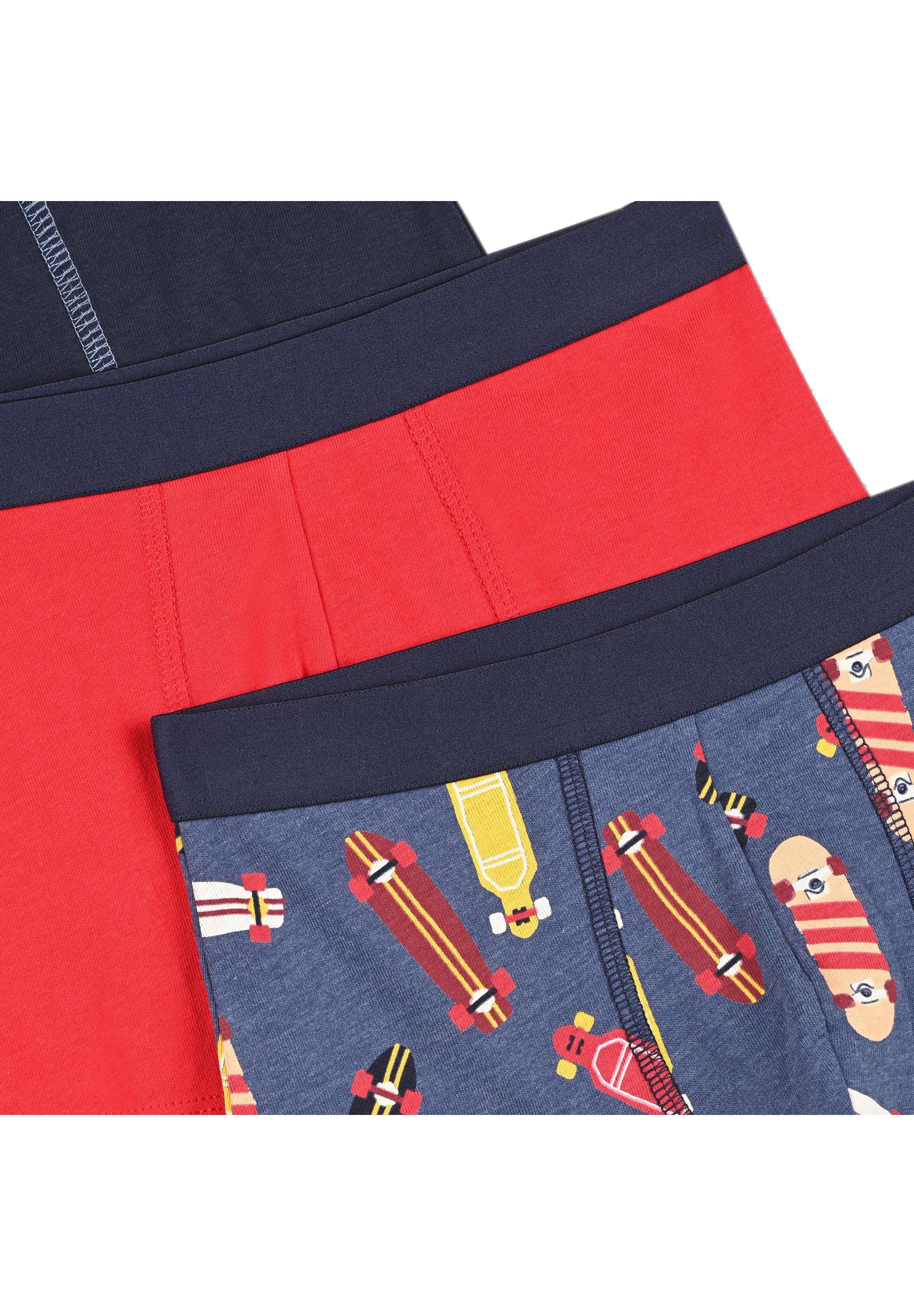 Lot de 3 boxers imprim{s et unis, Bleu, large image number 5.0