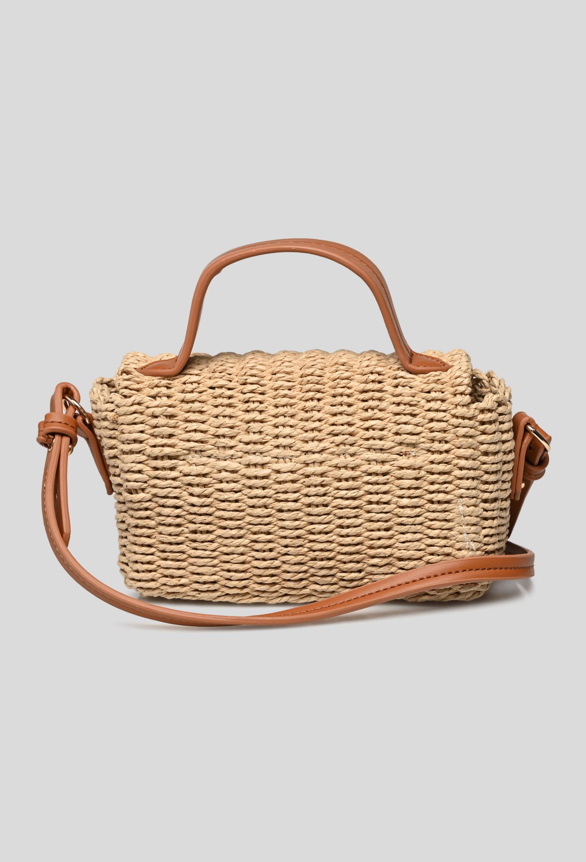 Sac bandouli&egrave;re en paille, Beige clair, large image number 1