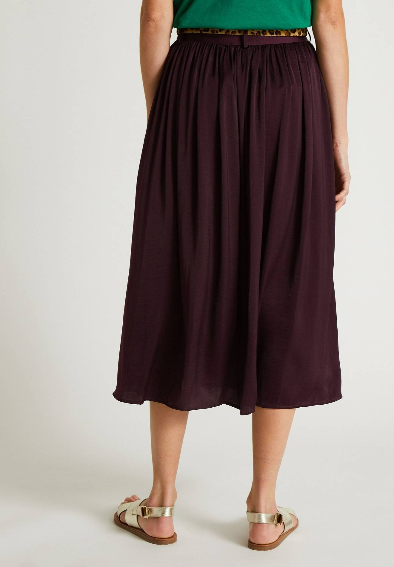 Jupe midi en polywash, Violet foncé, large image number 4