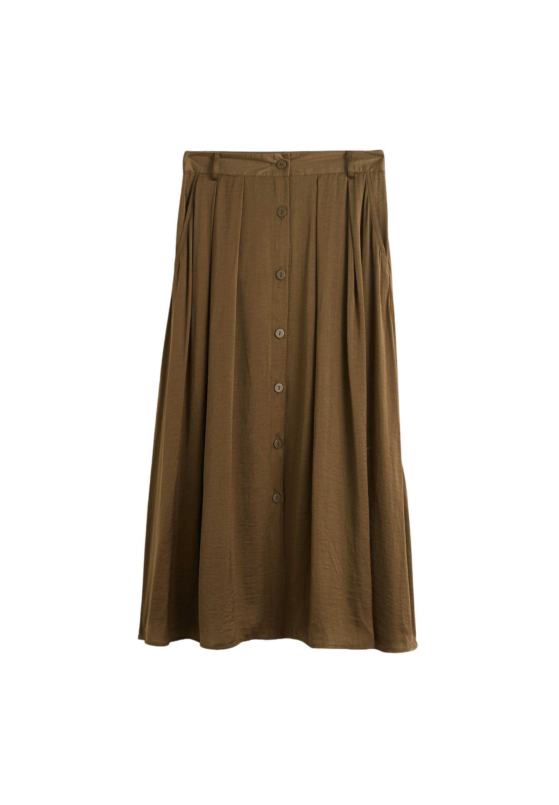 Jupe midi en polywash, Vert foncé, large image number 5.0
