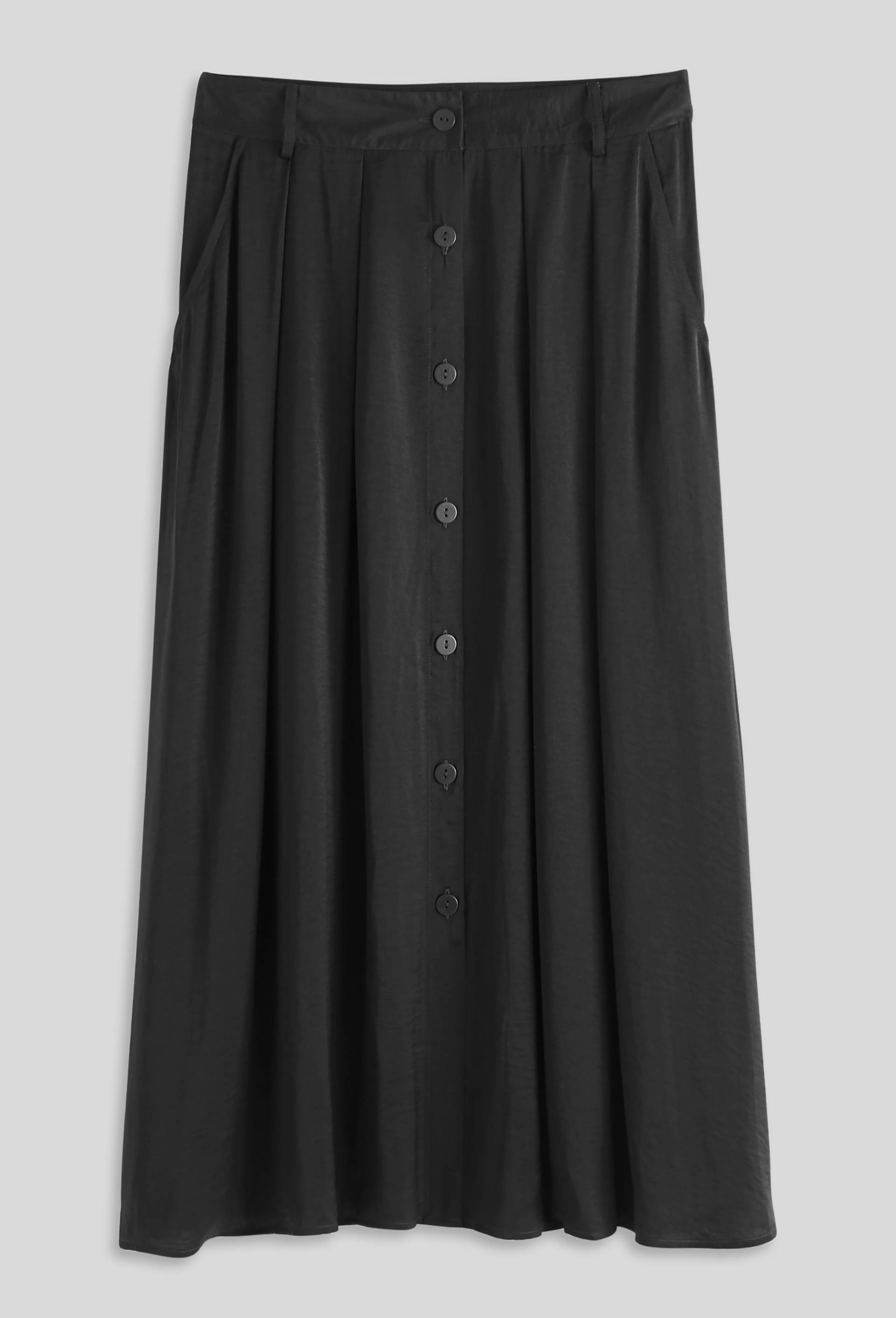 Jupe midi en polywash, Noir, large image number 2.0