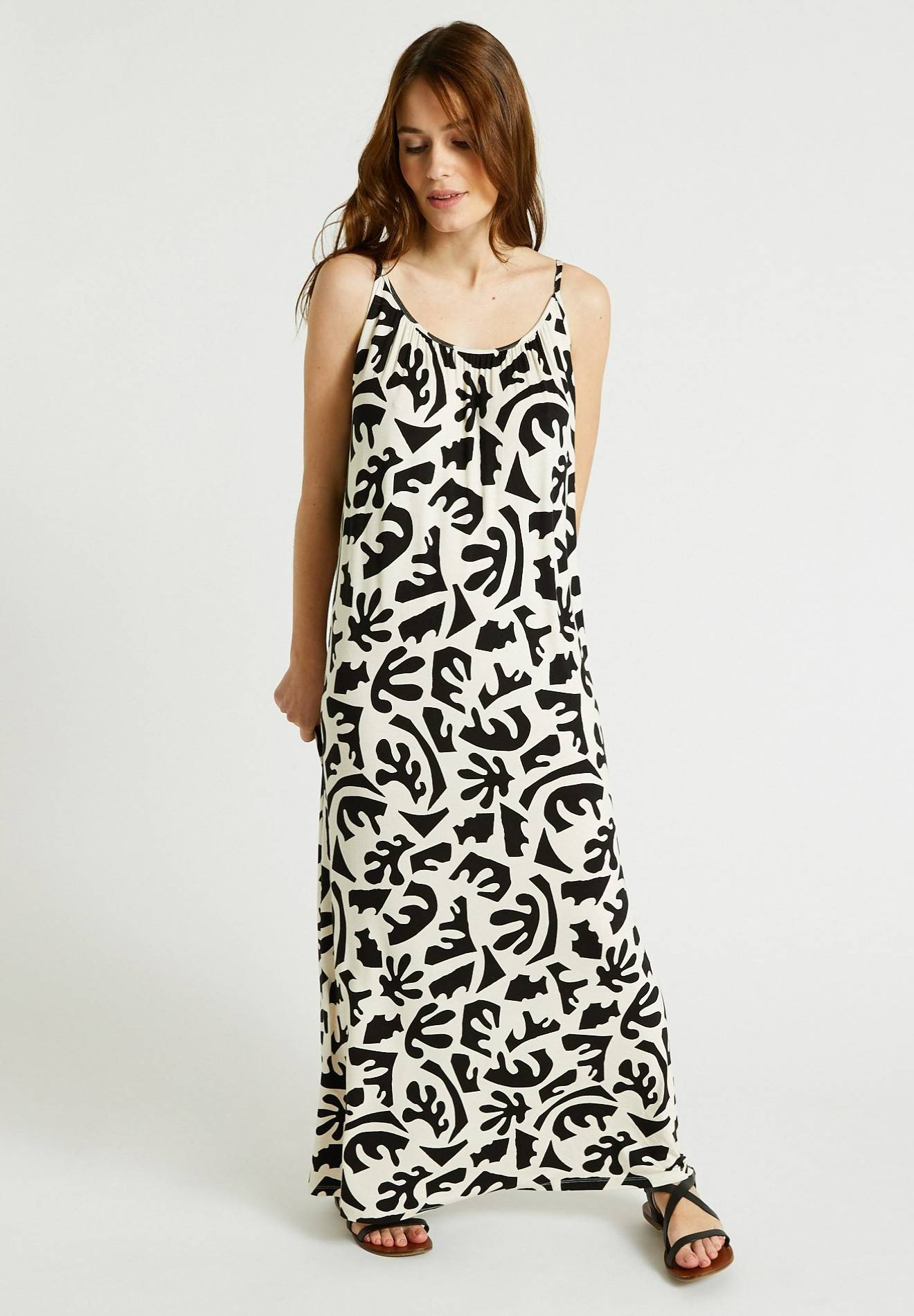 Robe dos nus imprimée, Beige clair, large image number 3