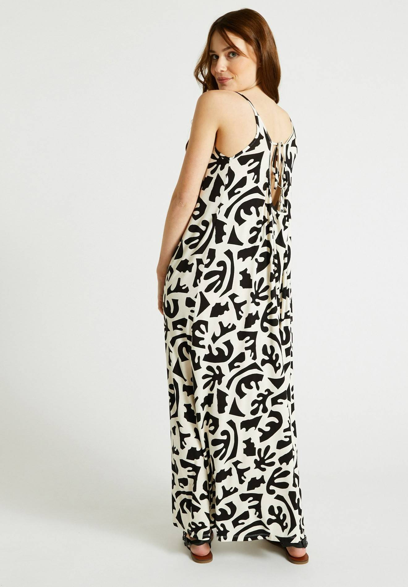 Robe dos nus imprimée, Beige clair, large image number 4