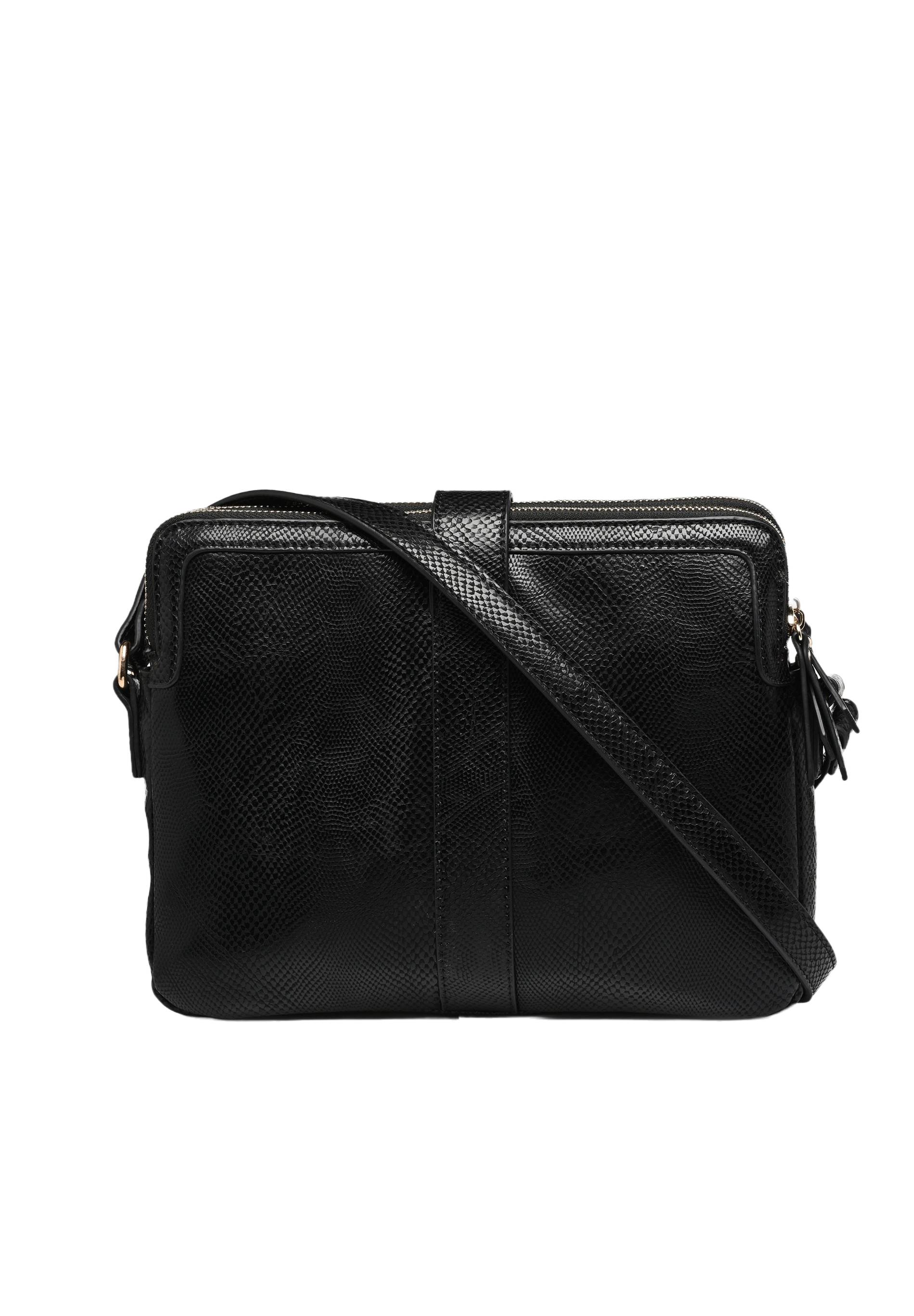 Sac porté travers double compartiment, Noir, large image number 4