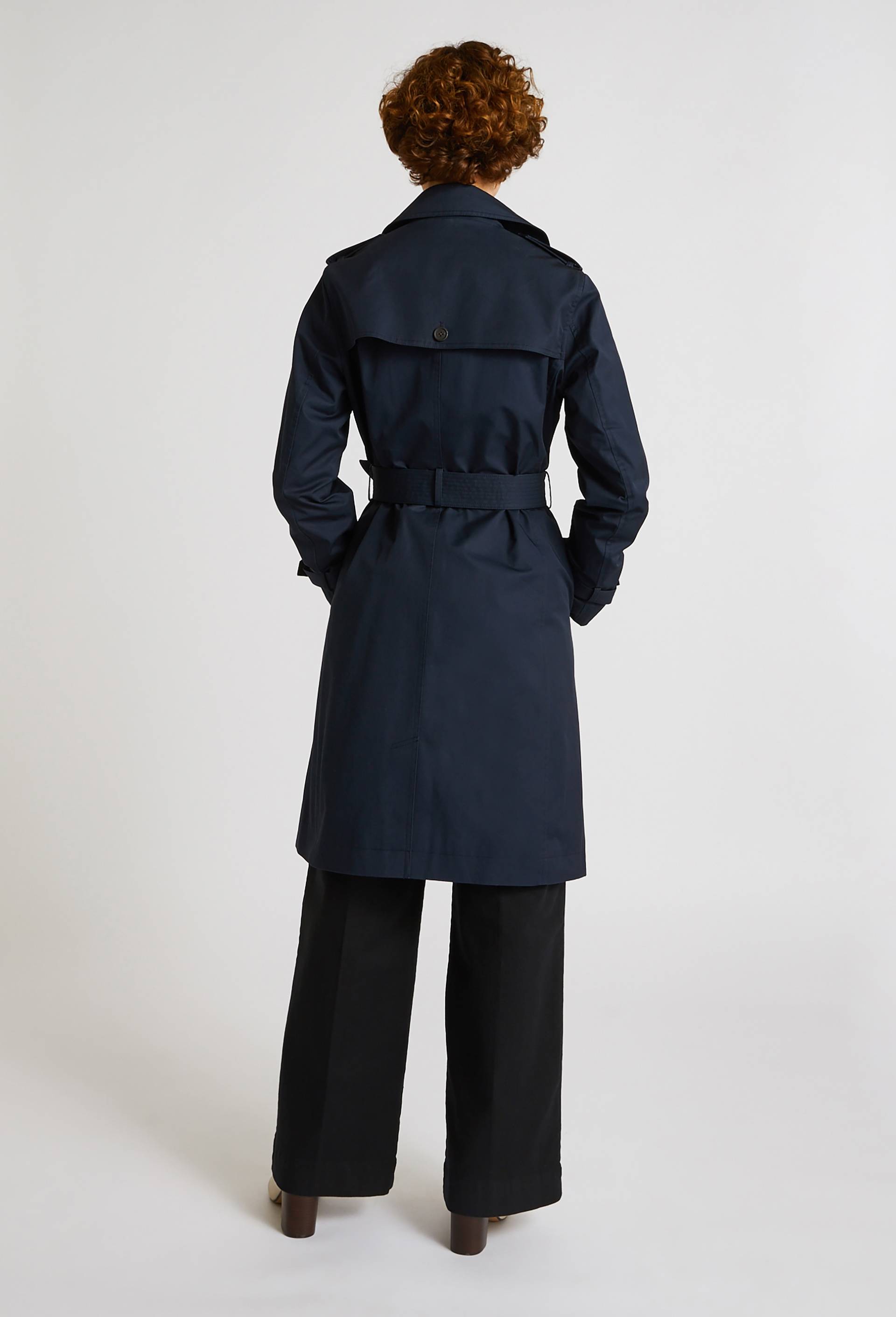 Trench ceinturé en coton, certifié OEKO-TEX, Bleu foncé, large image number 1