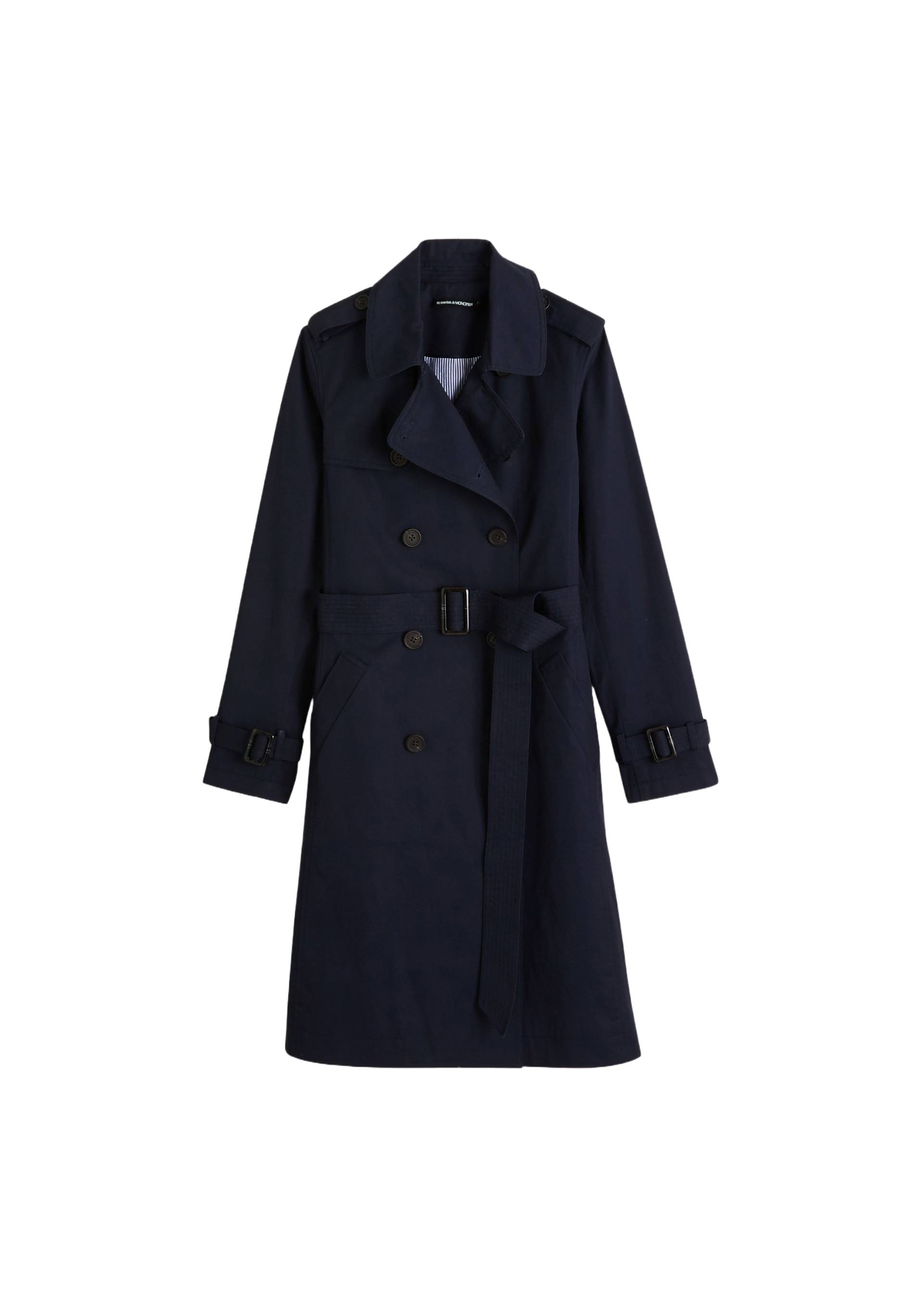 Trench ceinturé en coton, certifié OEKO-TEX, Bleu foncé, large image number 5