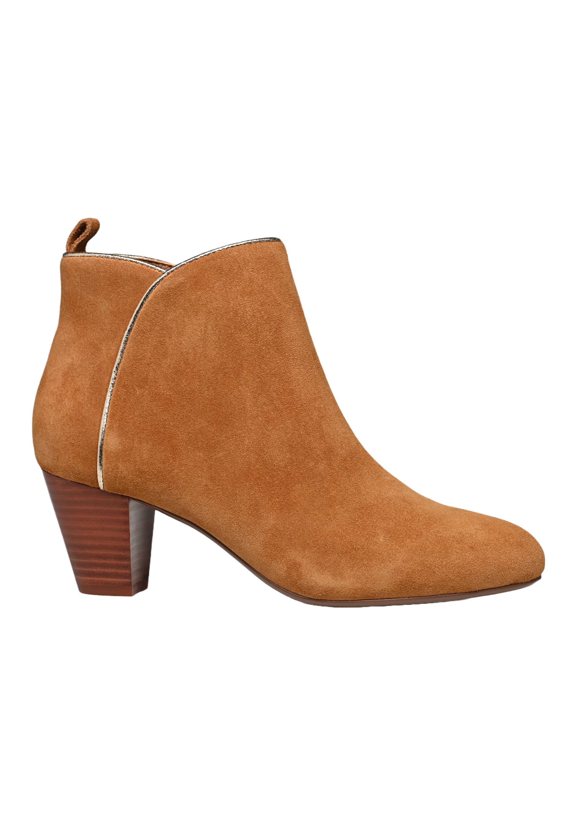 Bottines à talon ,croûte de cuir responsable, Beige, large image number 3.0