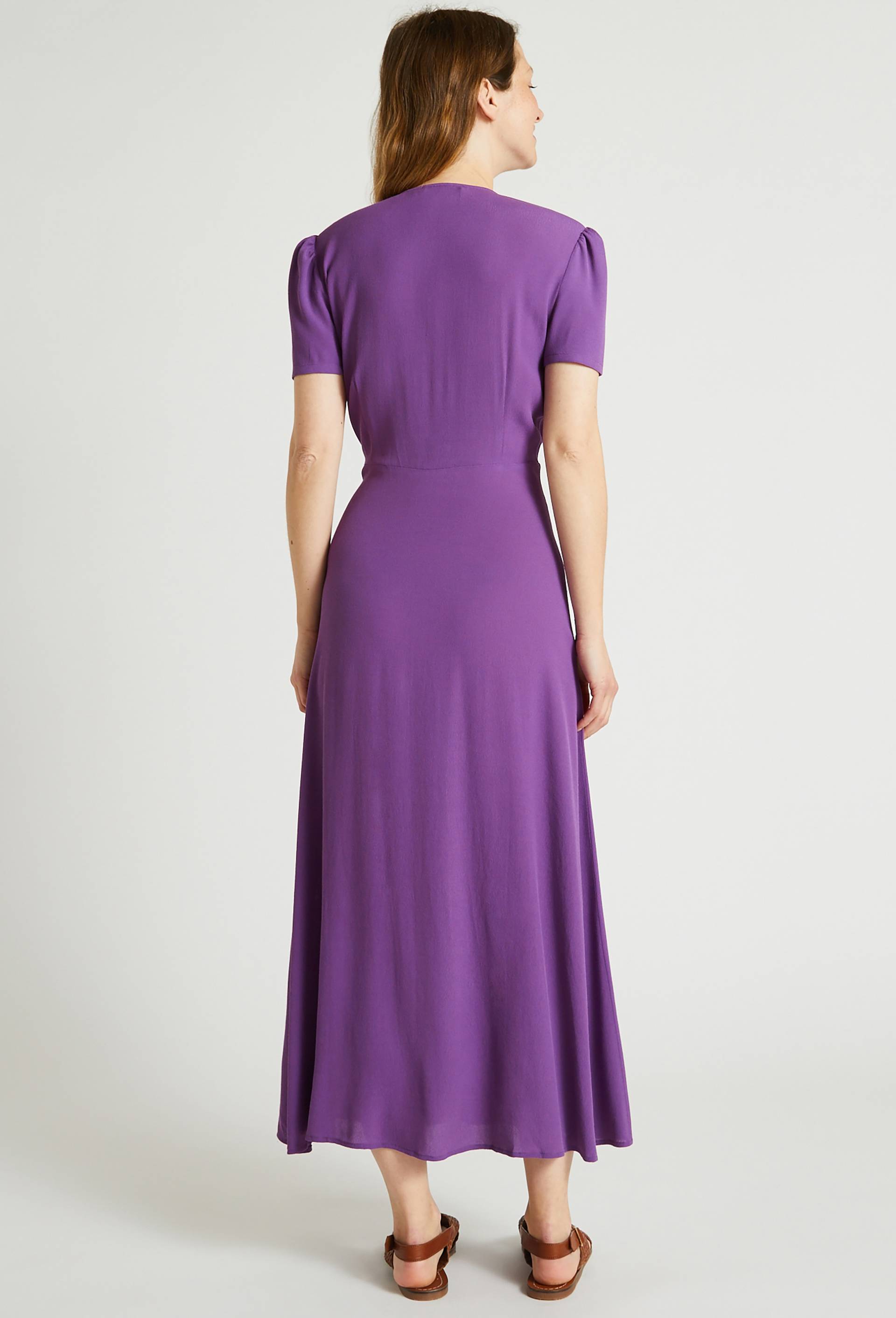 Robe cache-coeur unie, Violet, large image number 1.0