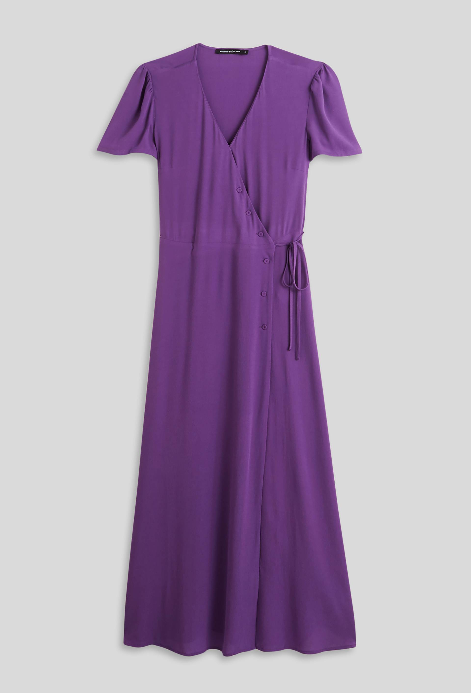 Robe cache-coeur unie, Violet, large image number 2