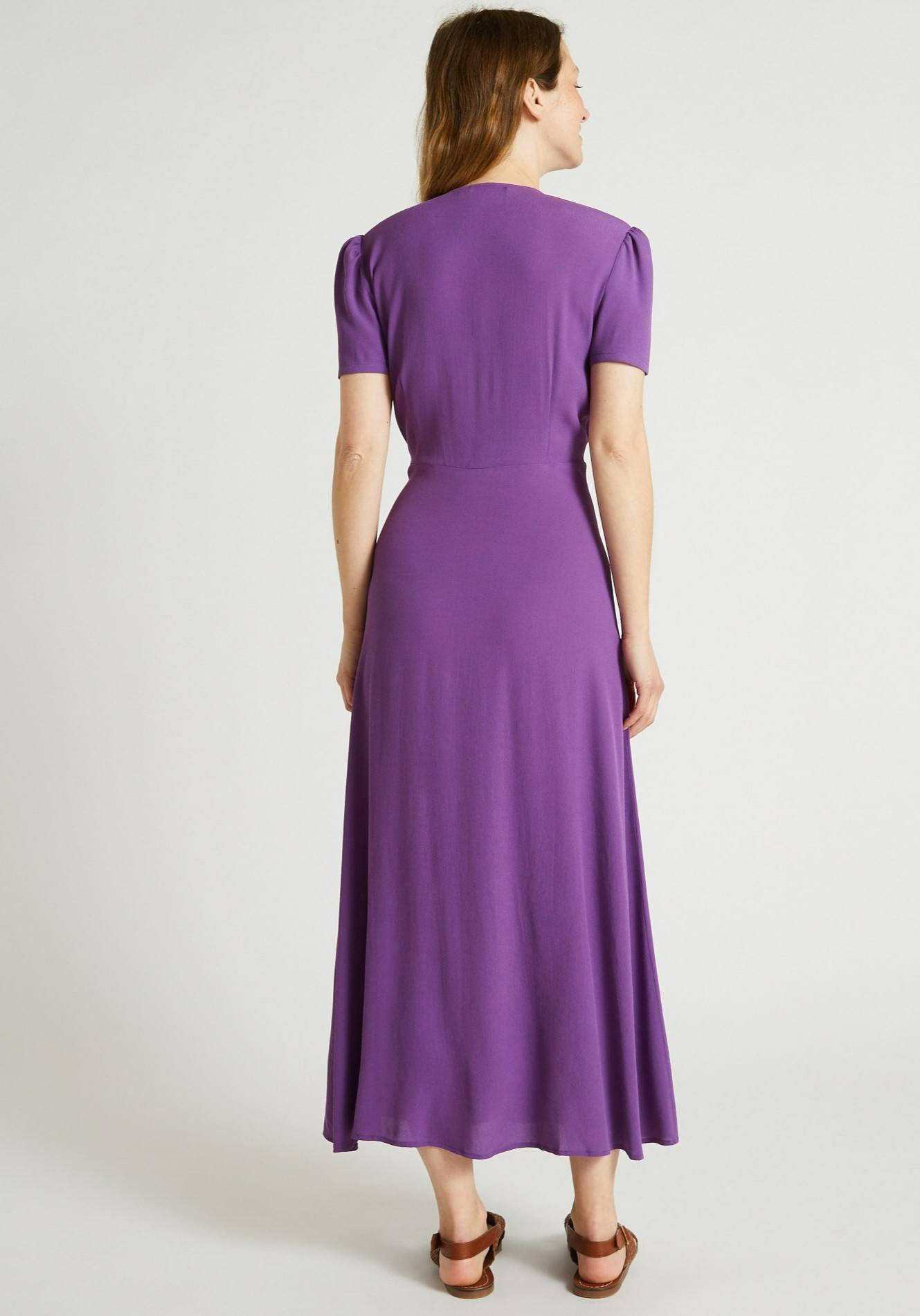 Robe cache-coeur unie, Violet, large image number 4