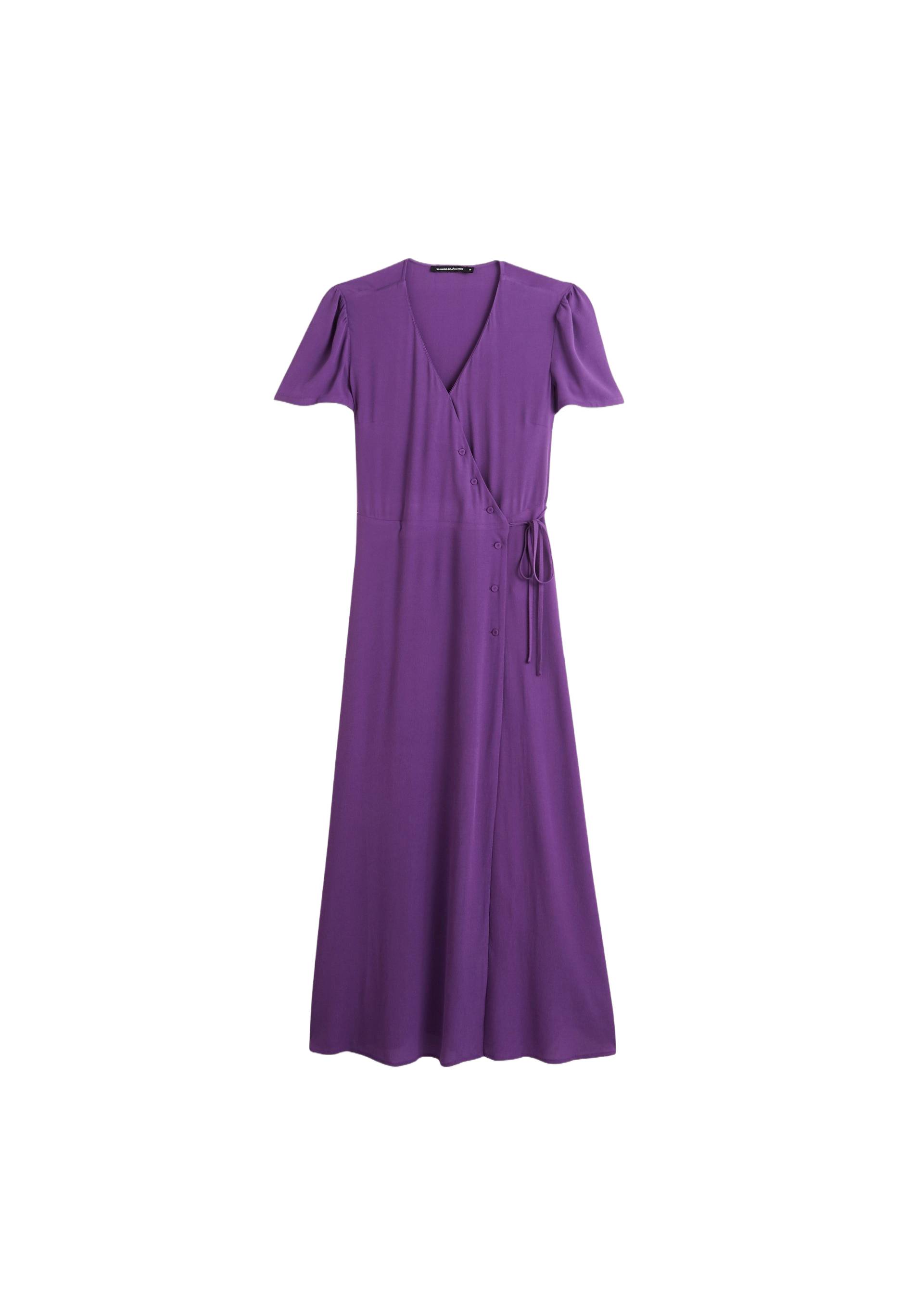 Robe cache-coeur unie, Violet, large image number 5
