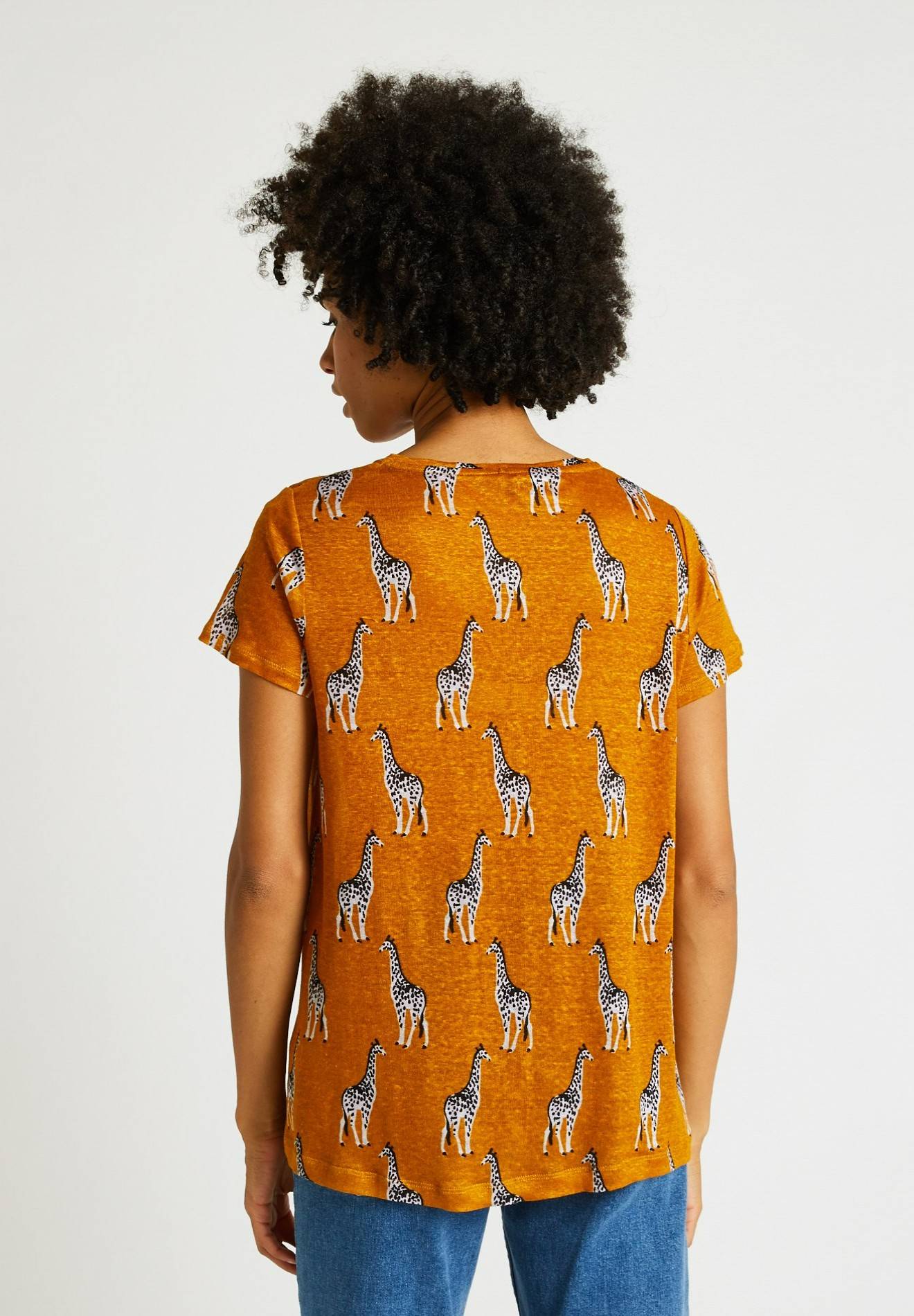 T-shirt en lin imprimé, Brun clair, large image number 4