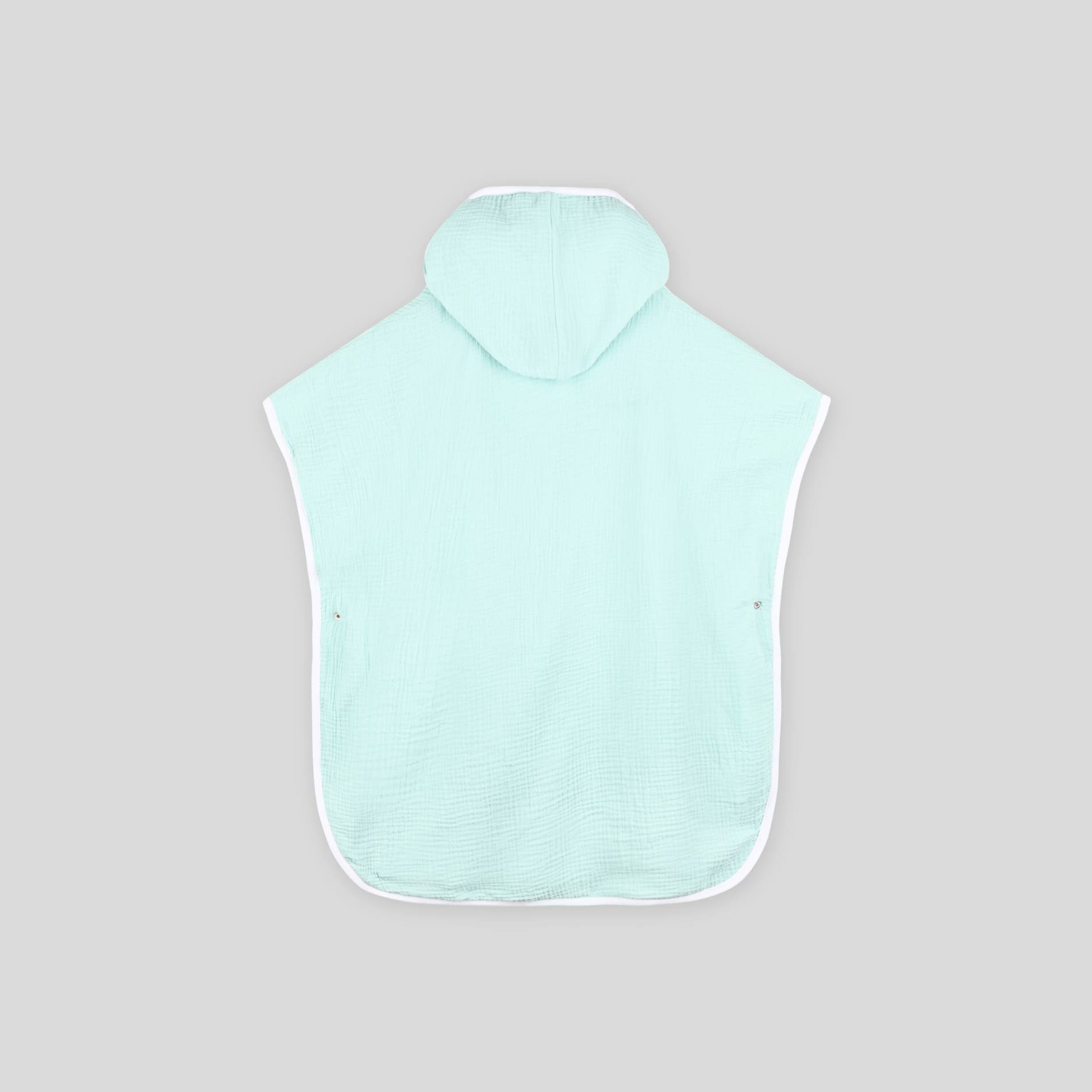 Poncho de bain à capuche certifié Oekotex, Bleu clair, large image number 1