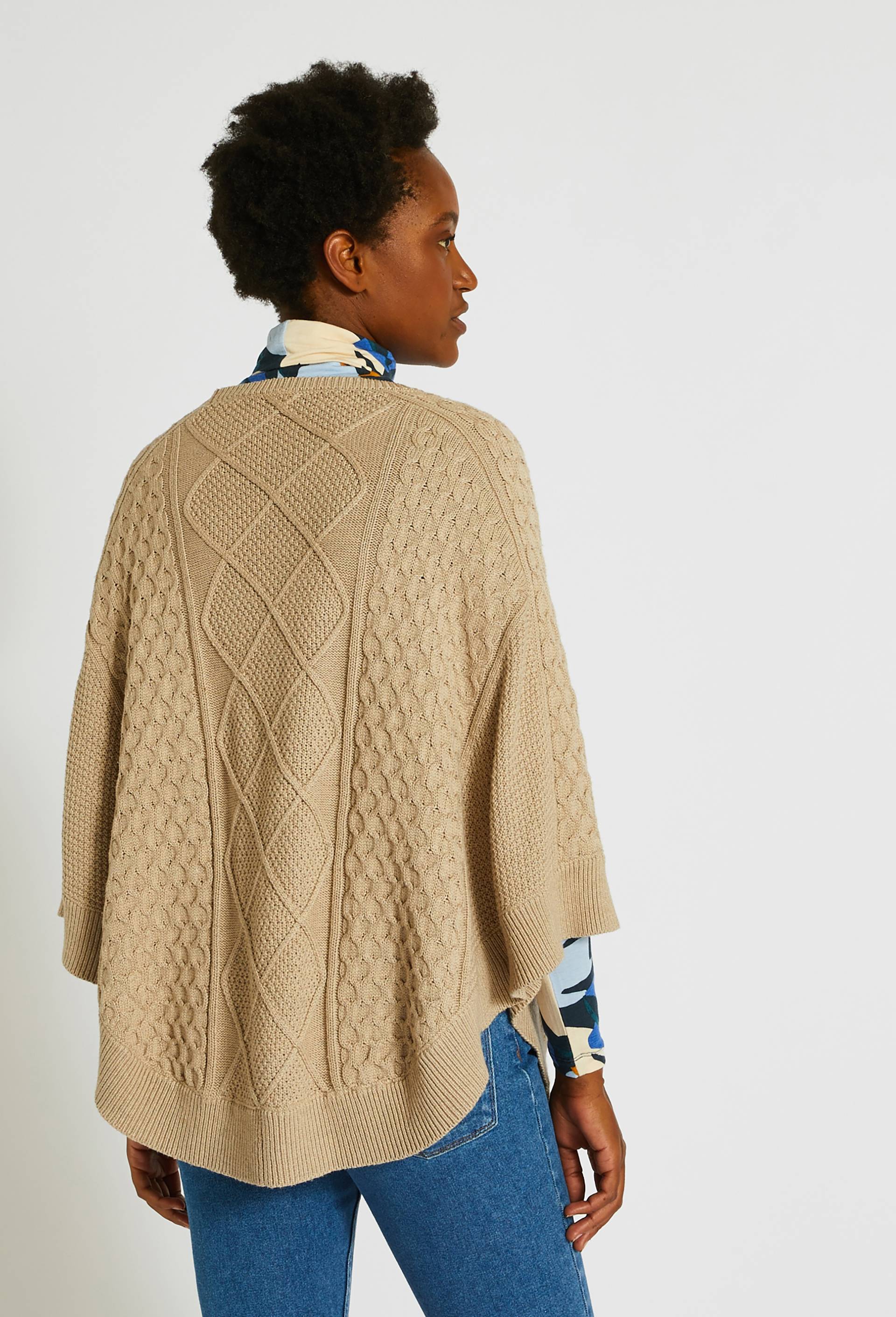Poncho, certifié OEKO-TEX, Brun clair, large image number 1