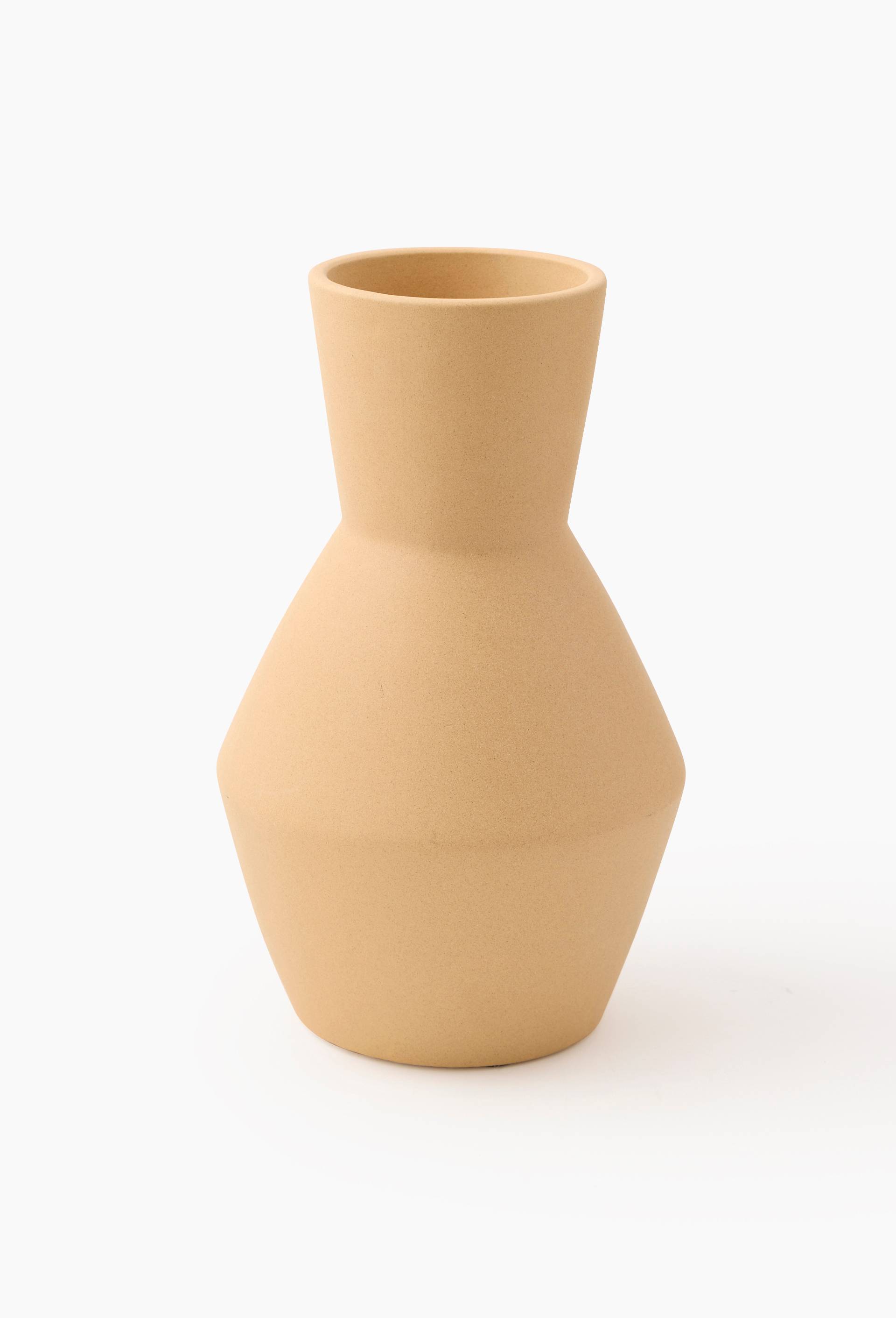 Vase forme amphore, 16xH27cm, en c&eacute;ramique, Beige clair, large image number 0