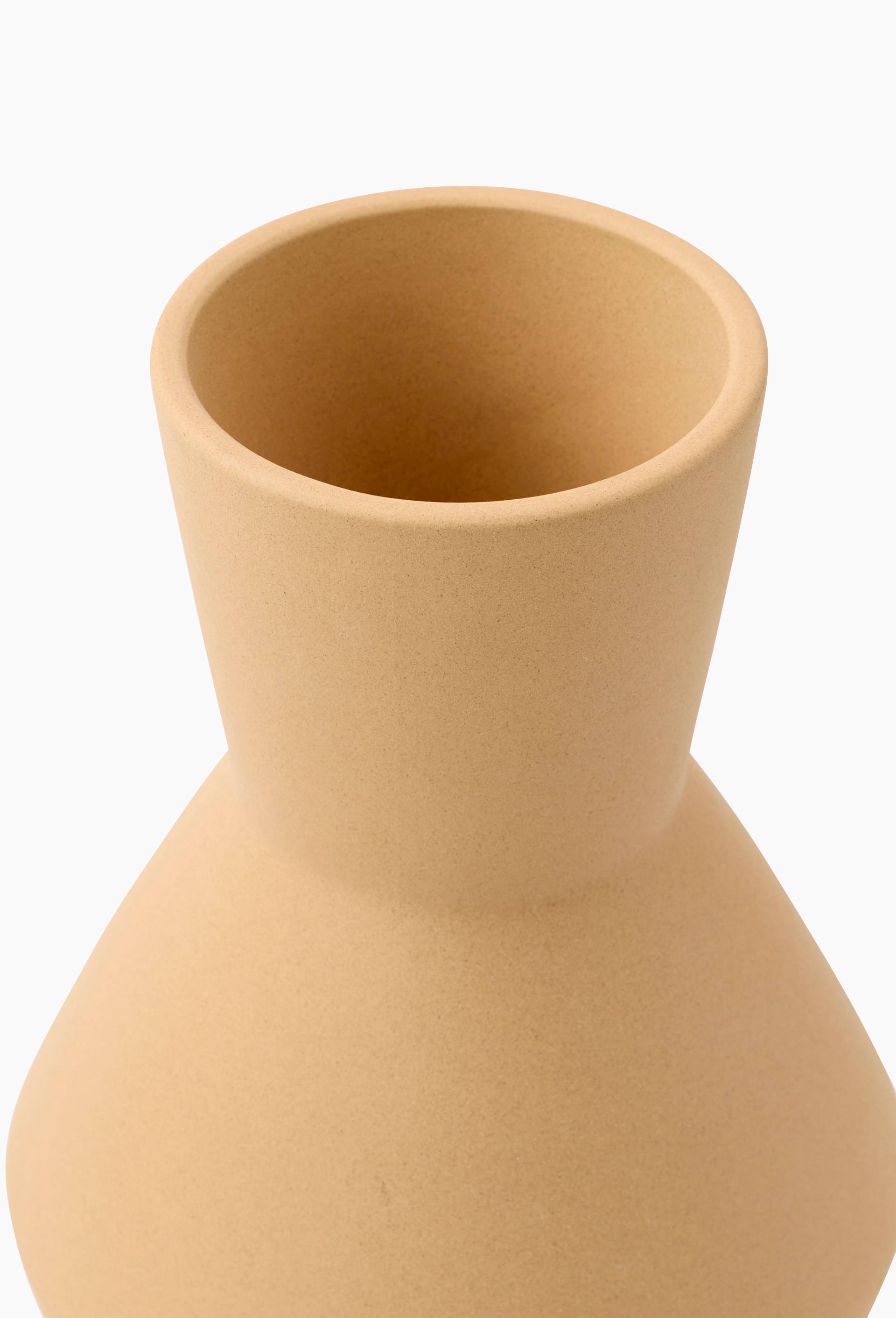 Vase forme amphore, 16xH27cm, en c&eacute;ramique, Beige clair, large image number 1
