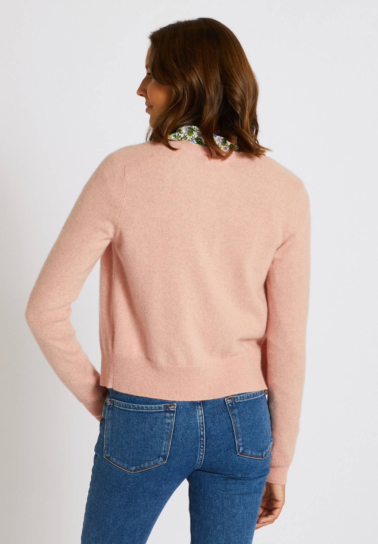 Cardigan en cachemire Oekotex, Rose, large image number 4