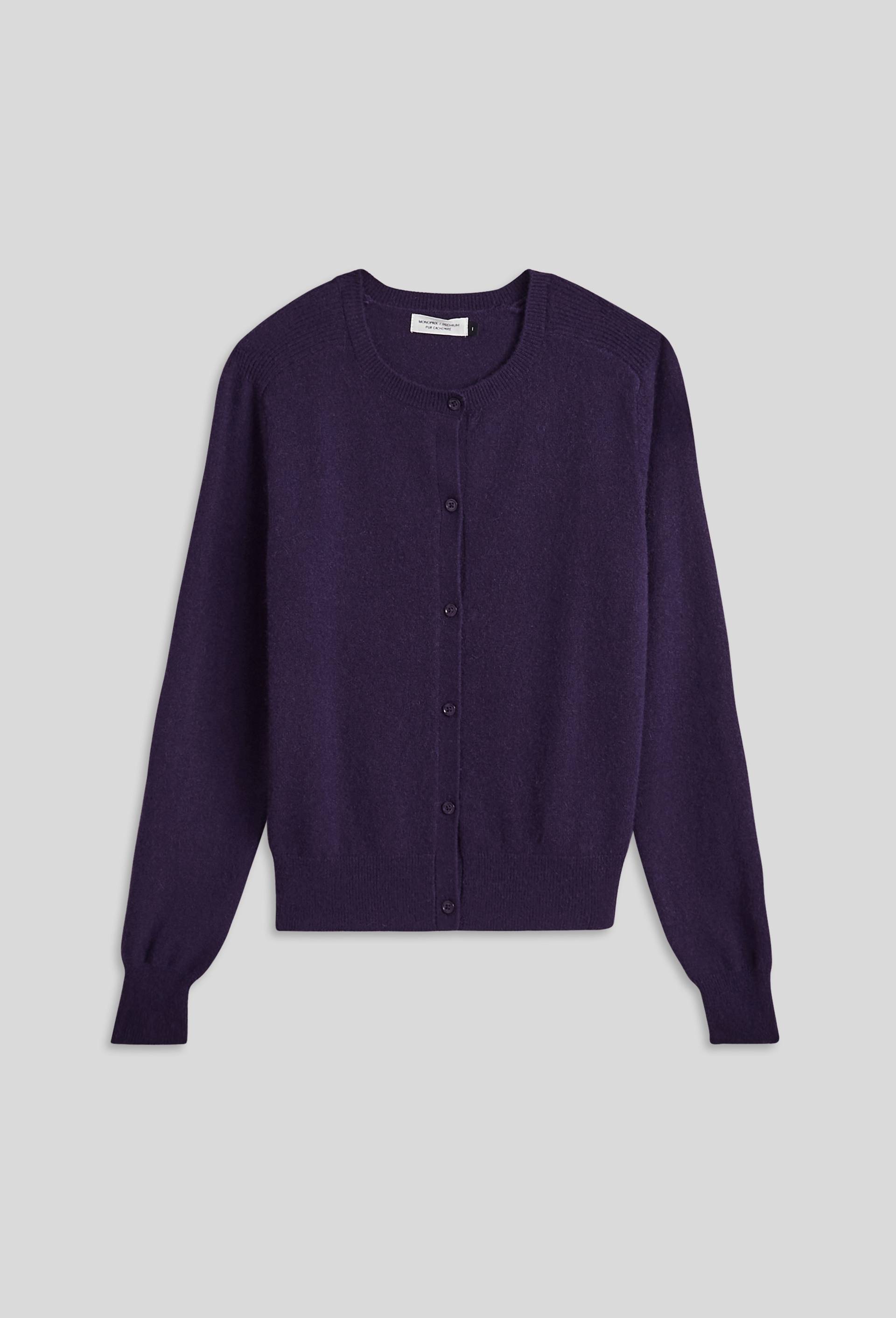 Cardigan en cachemire Oekotex, Violet foncé, large image number 2
