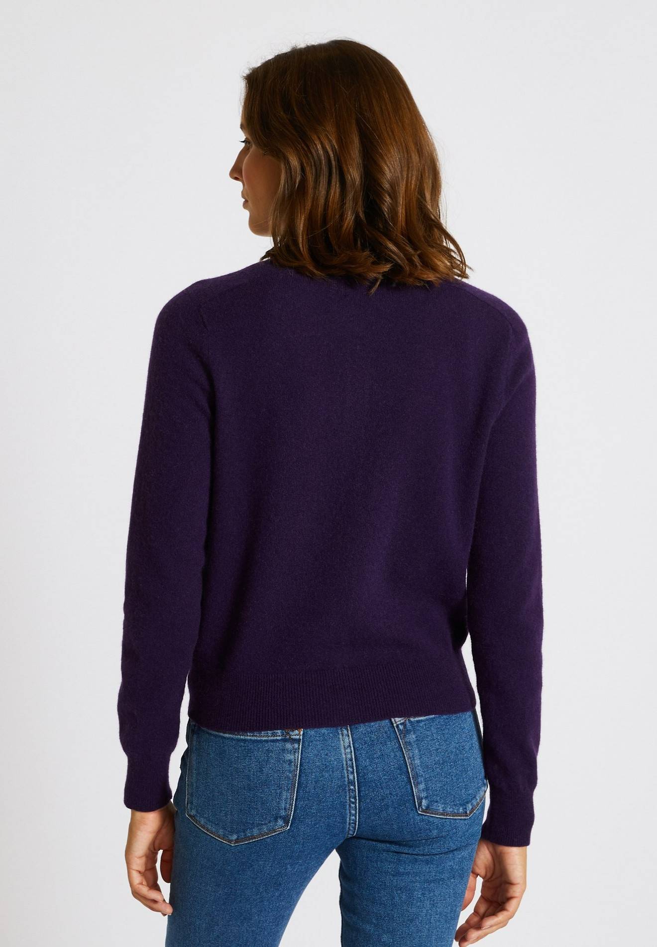 Cardigan en cachemire Oekotex, Violet foncé, large image number 4
