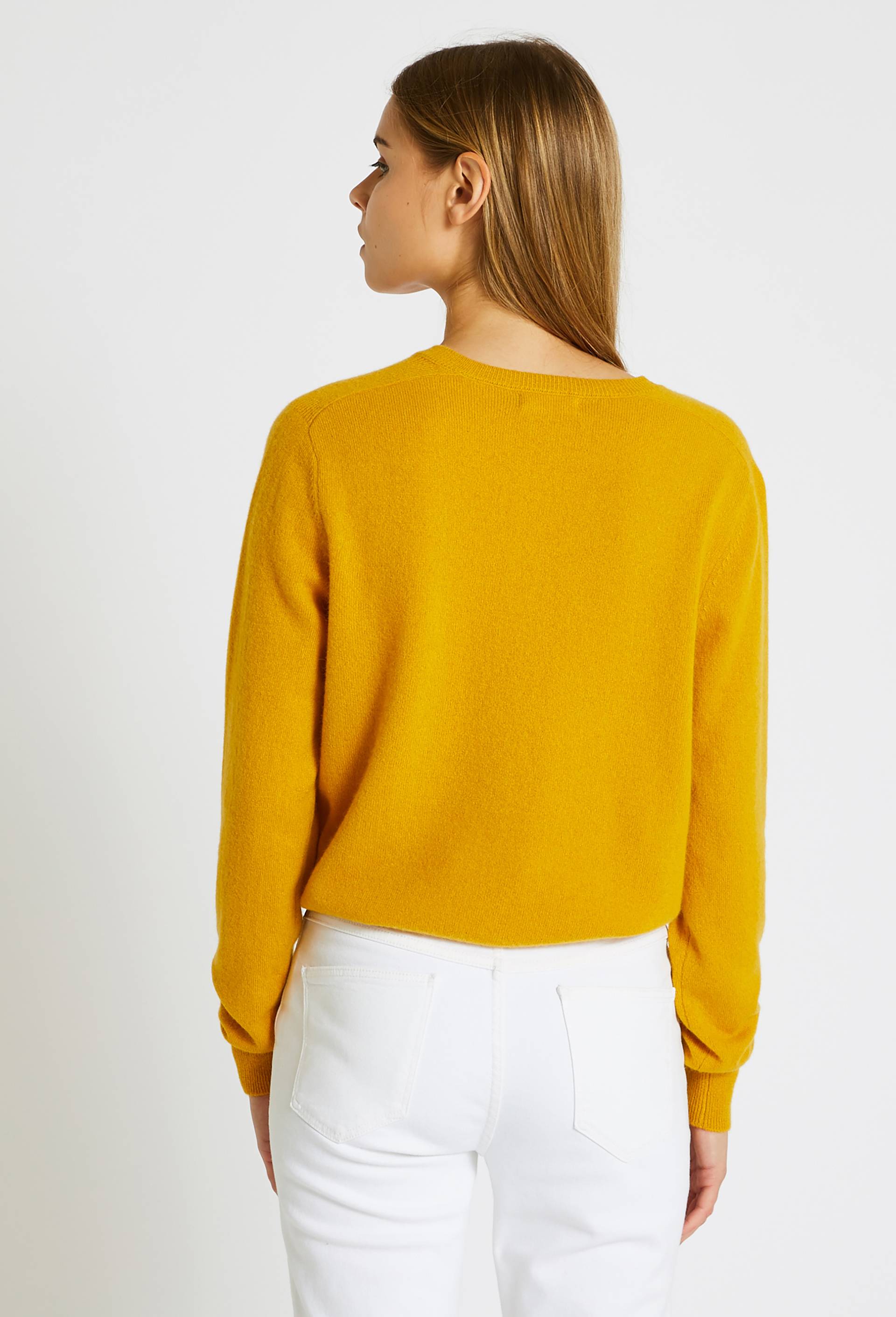 Cardigan en cachemire Oekotex, Jaune fonc&eacute;, large image number 1