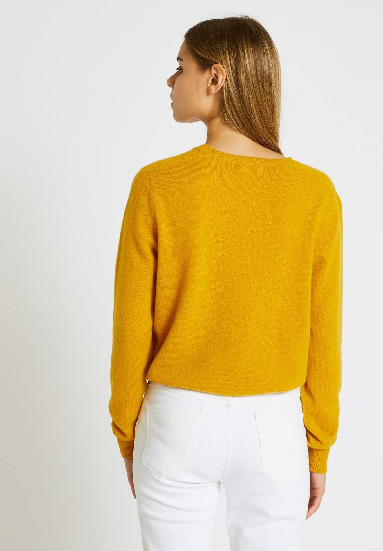 Cardigan en cachemire Oekotex, Jaune foncé, large image number 4