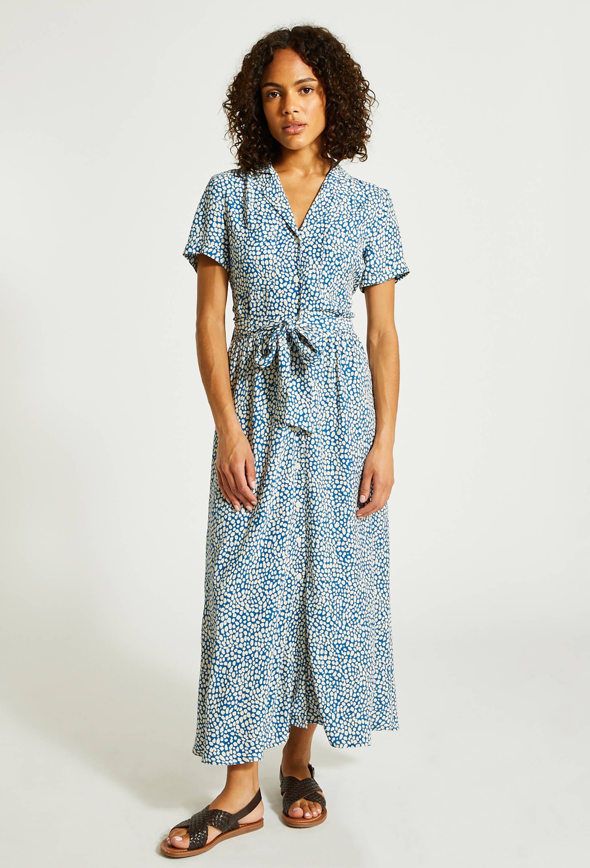 Robe longue en viscose, Bleu, large image number 0