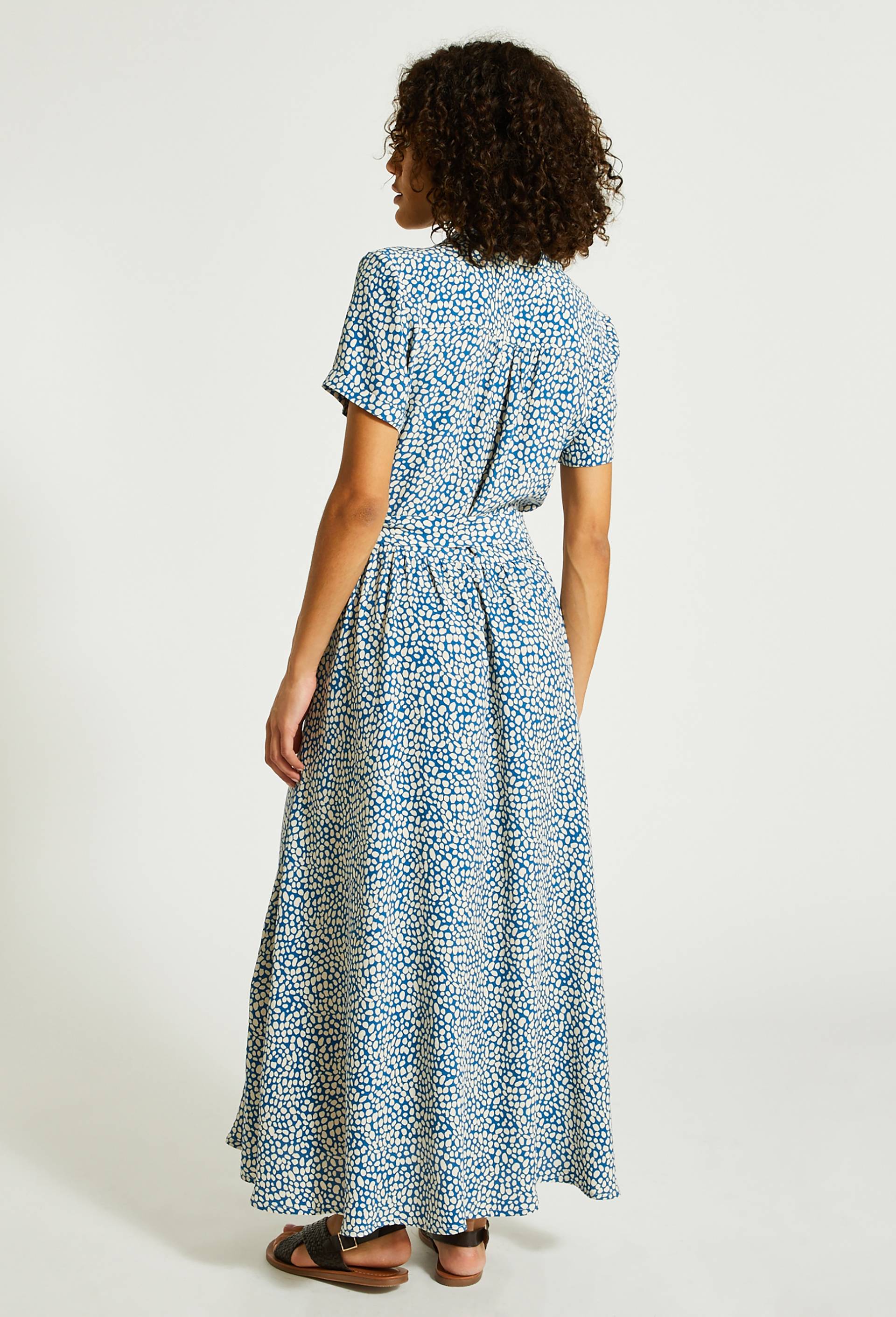 Robe longue en viscose, Bleu, large image number 1