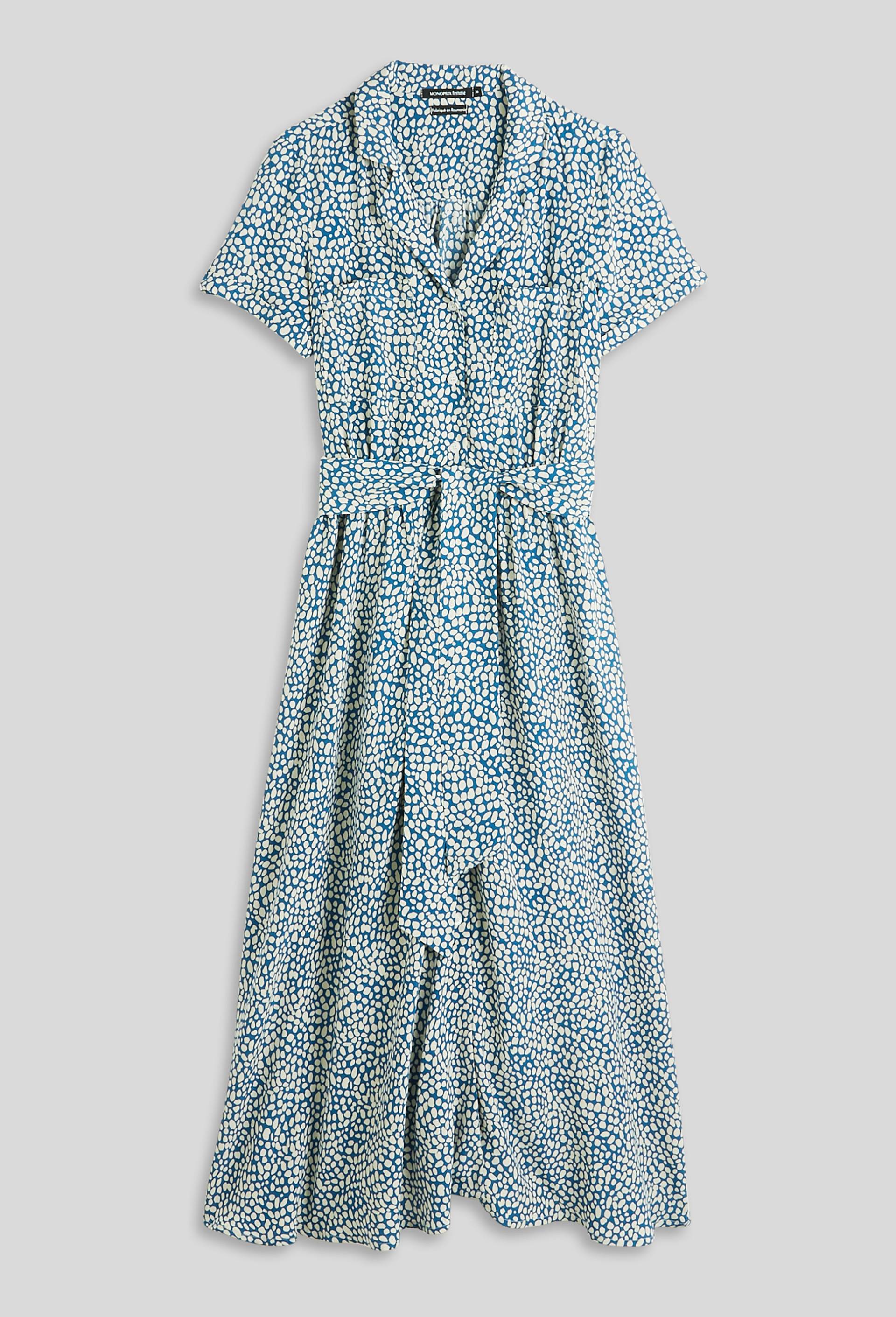 Robe longue en viscose, Bleu, large image number 2