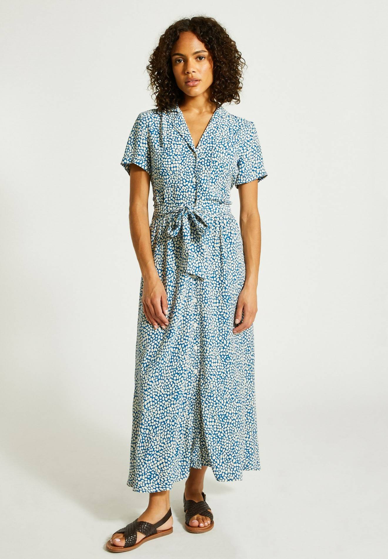 Robe longue en viscose, Bleu, large image number 3