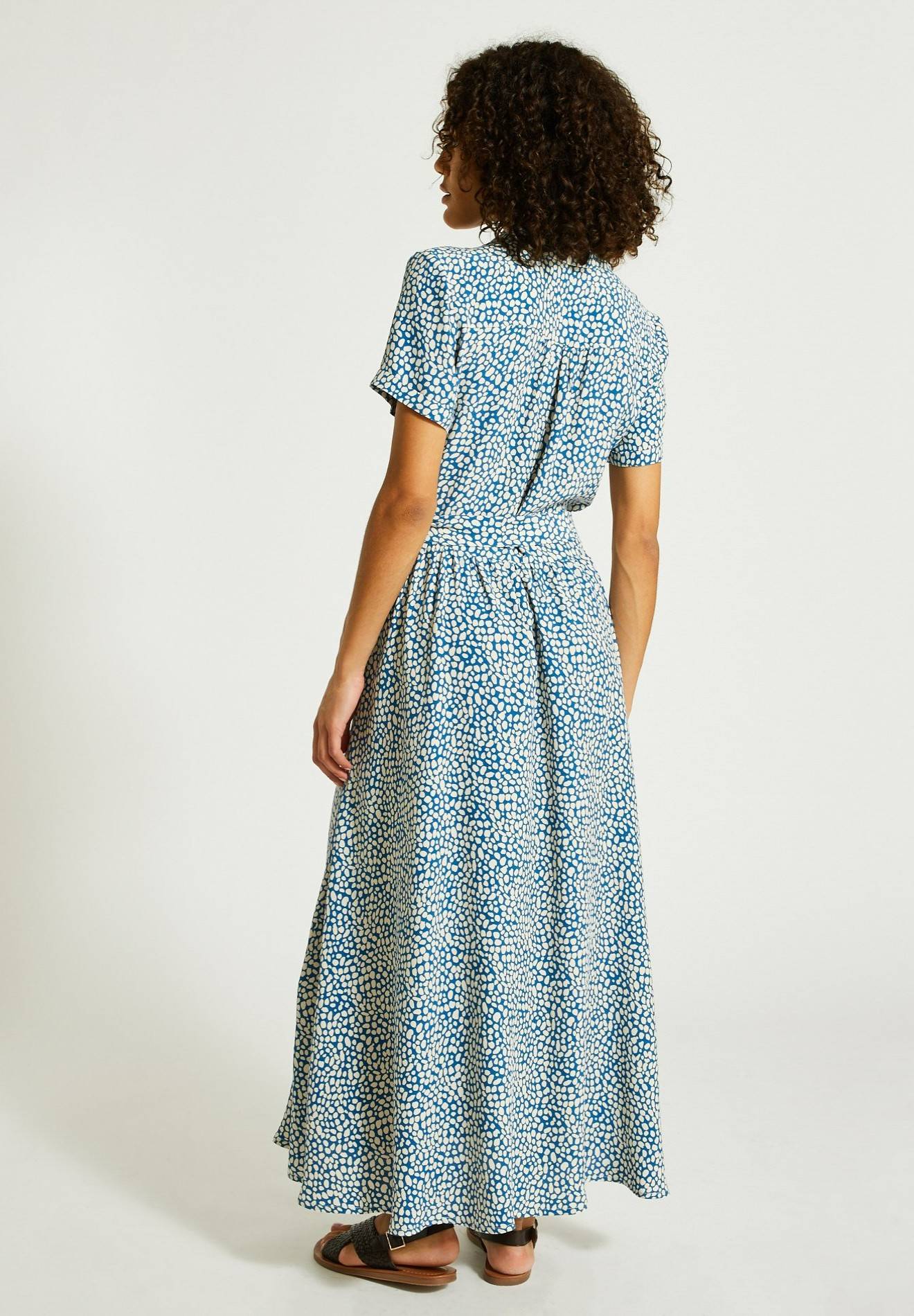 Robe longue en viscose, Bleu, large image number 4.0