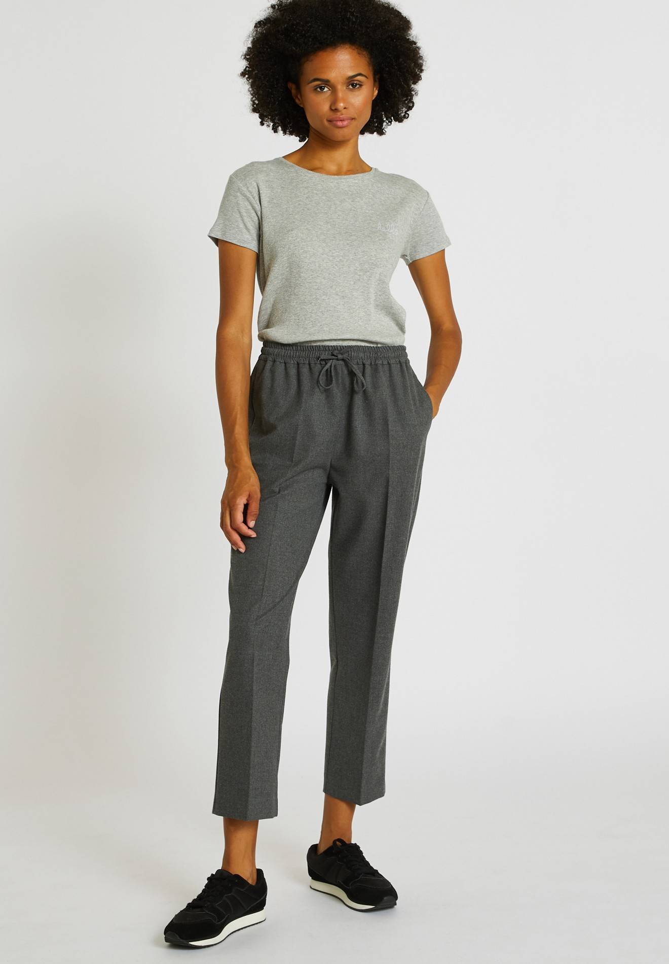 Pantalon taille élastiquée, Gris, large image number 3.0