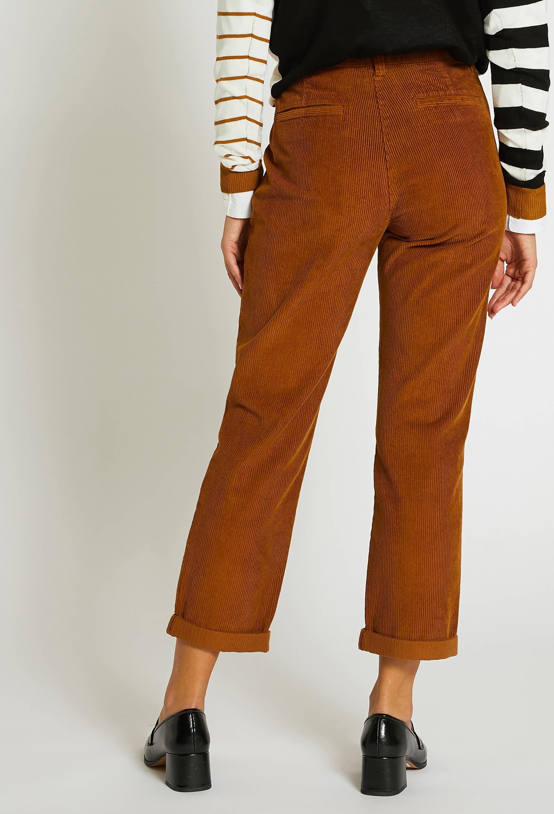 Pantalon en velours droit en coton BIO GOTS, Beige, large image number 1.0